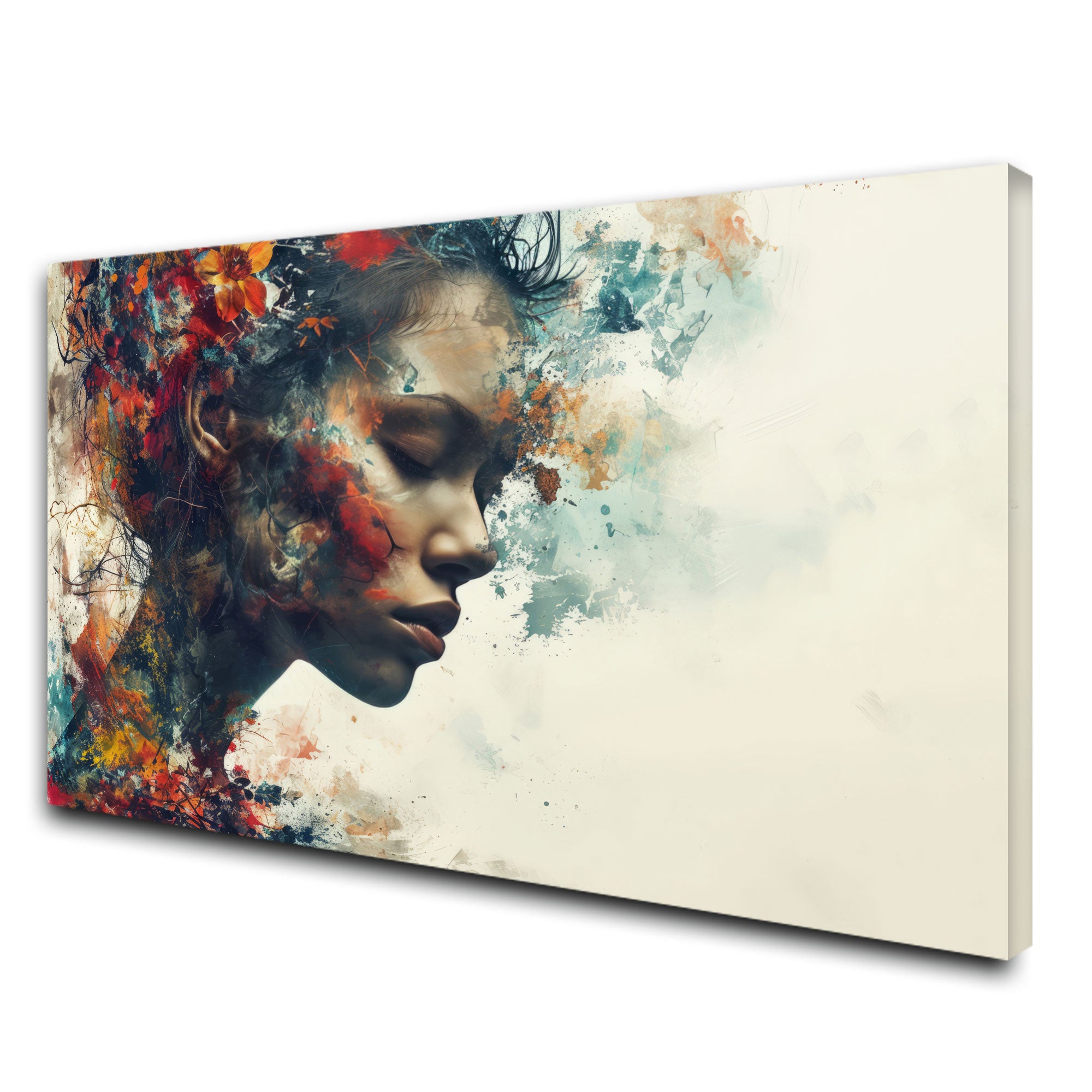 Women Face Abstract Canvas painting with frame Big Size Wall Art for living room,Bedroom,Drawing room,Hotels