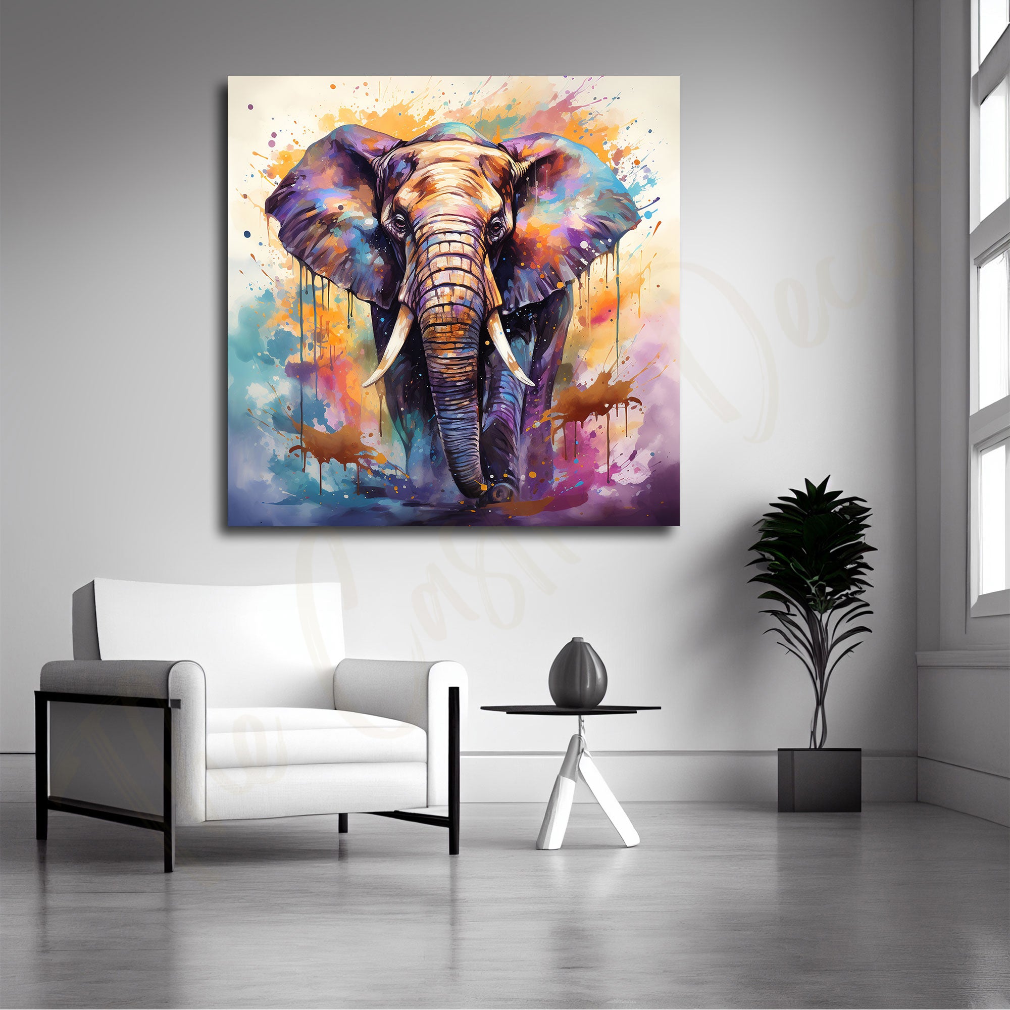 Elephant painting with frame Big Size Wall Art for living room,Bedroom,Drawing room,Hotels