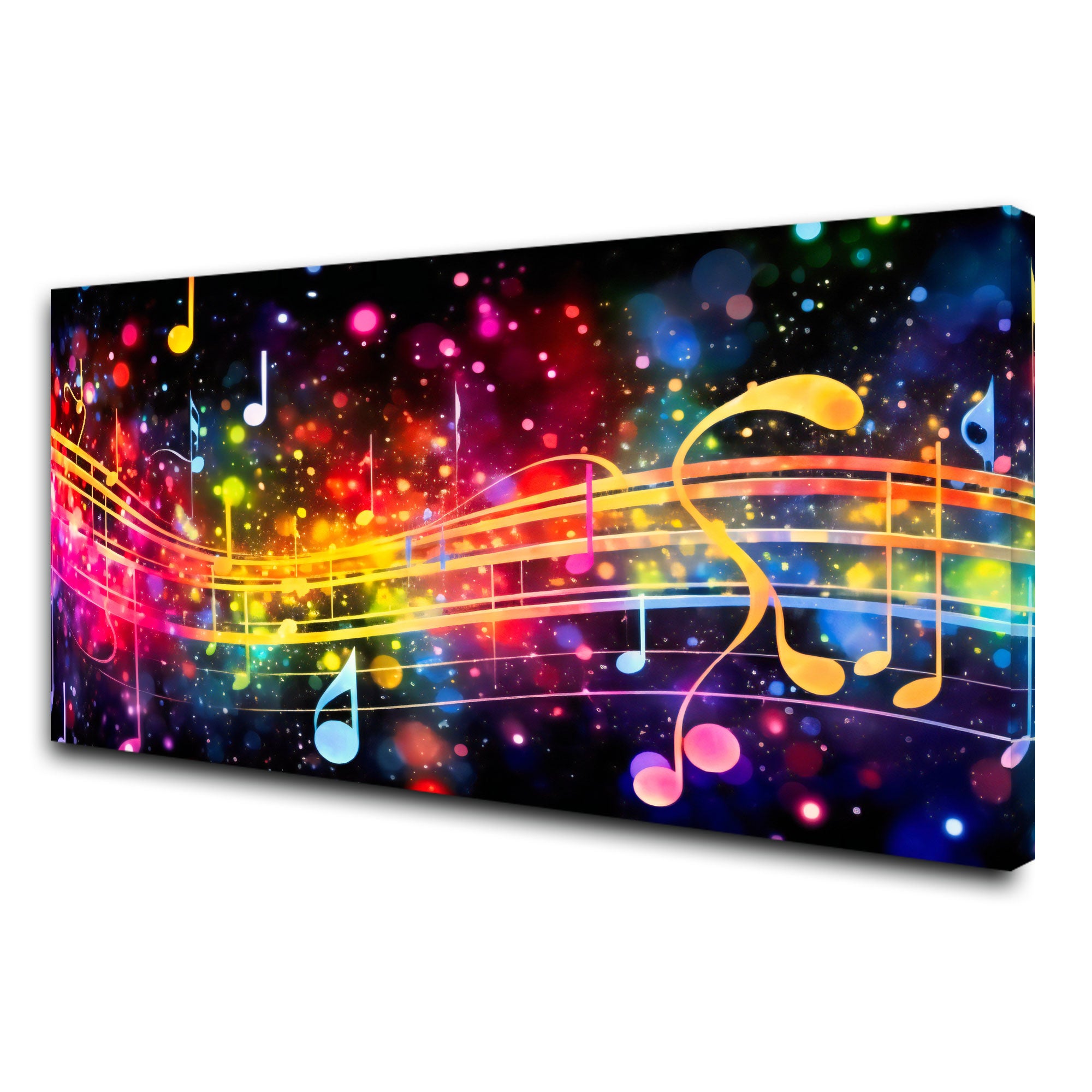 Colourful music notesAbstract Canvas painting with frame Big Size Wall Art for living room,Bedroom,Drawing room,Hotels