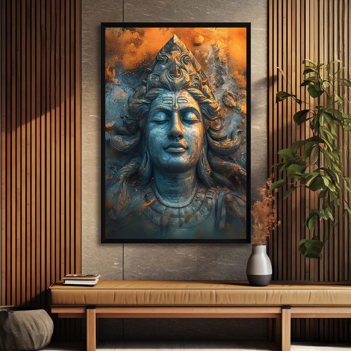 The Castle Decor Lord Shiva Wall Painting | Mahadev Spiritual Wall Art