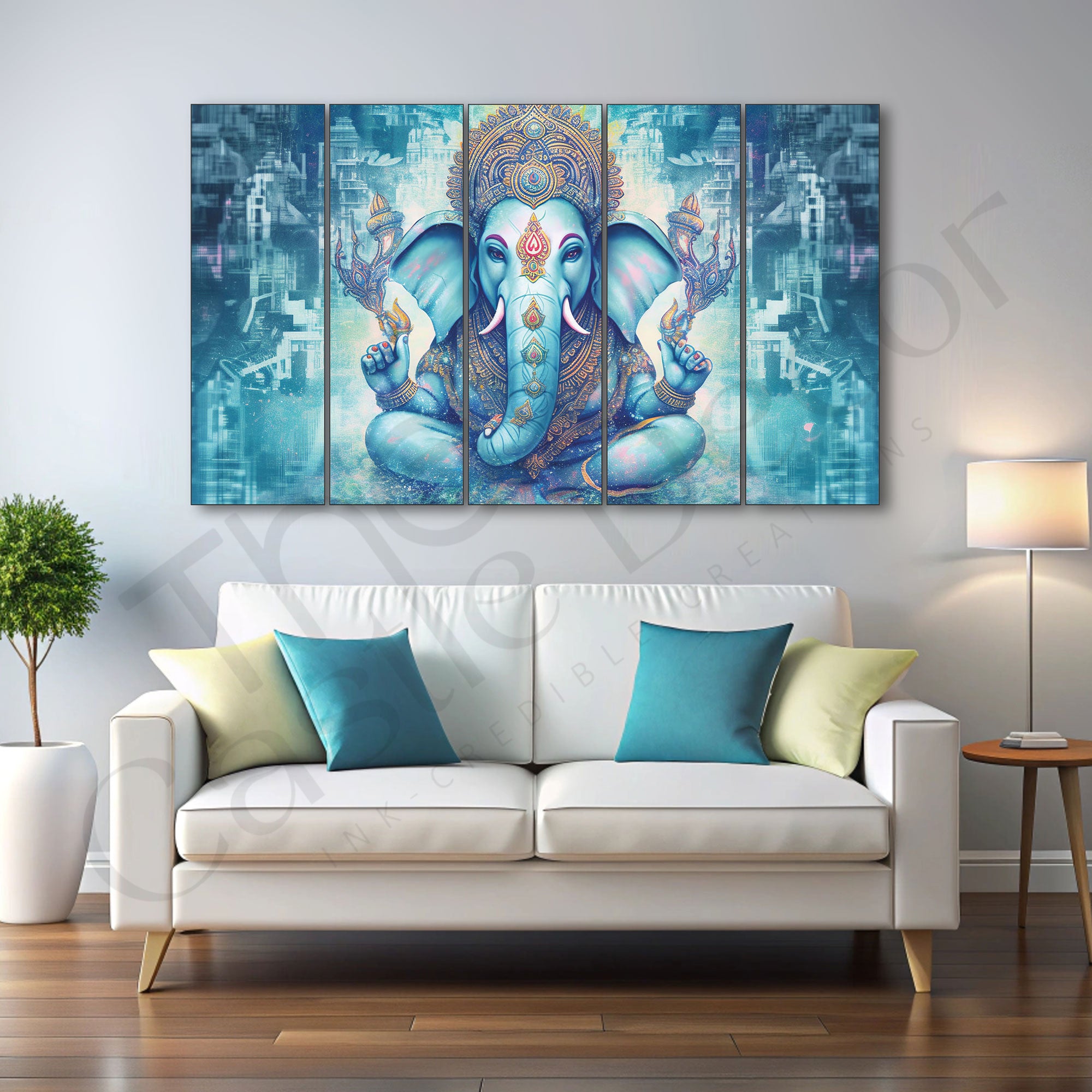 Ganesha Ji Painting Set of 5 for Home Decoration