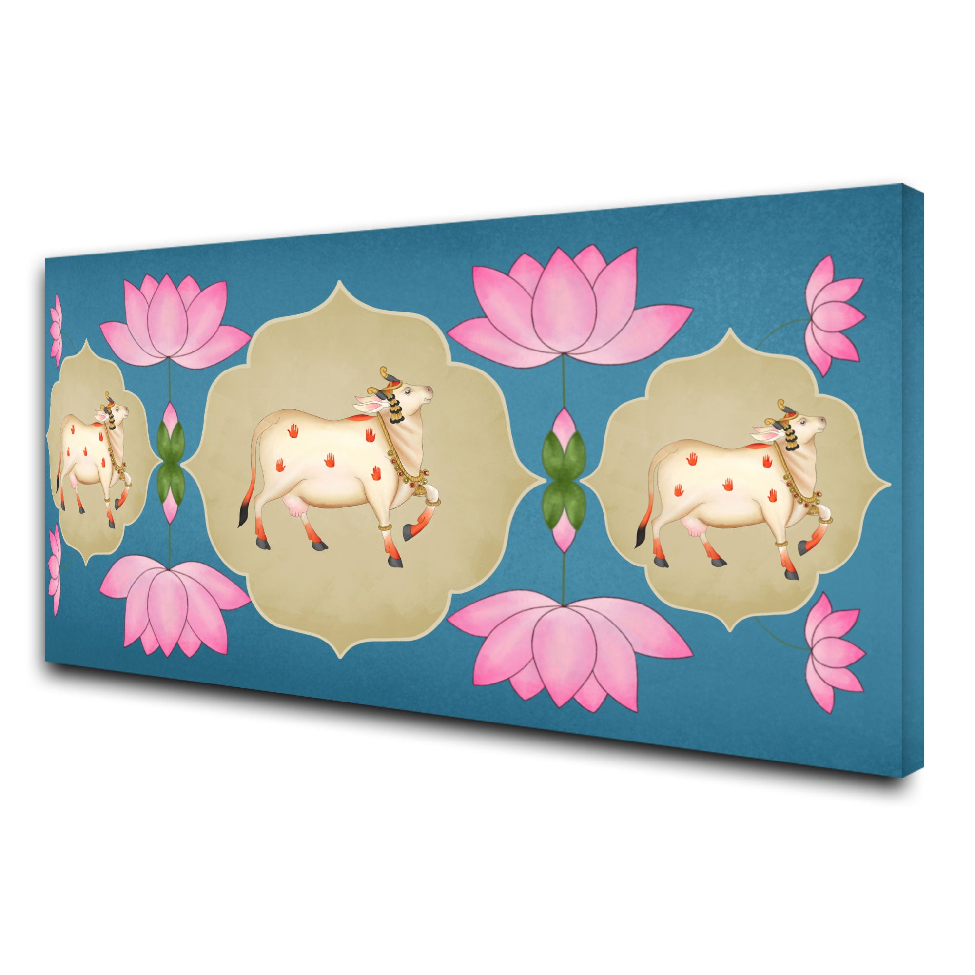 Cow Canvas painting with frame Big Size Wall Art for living room,Bedroom,Drawing room,Hotels
