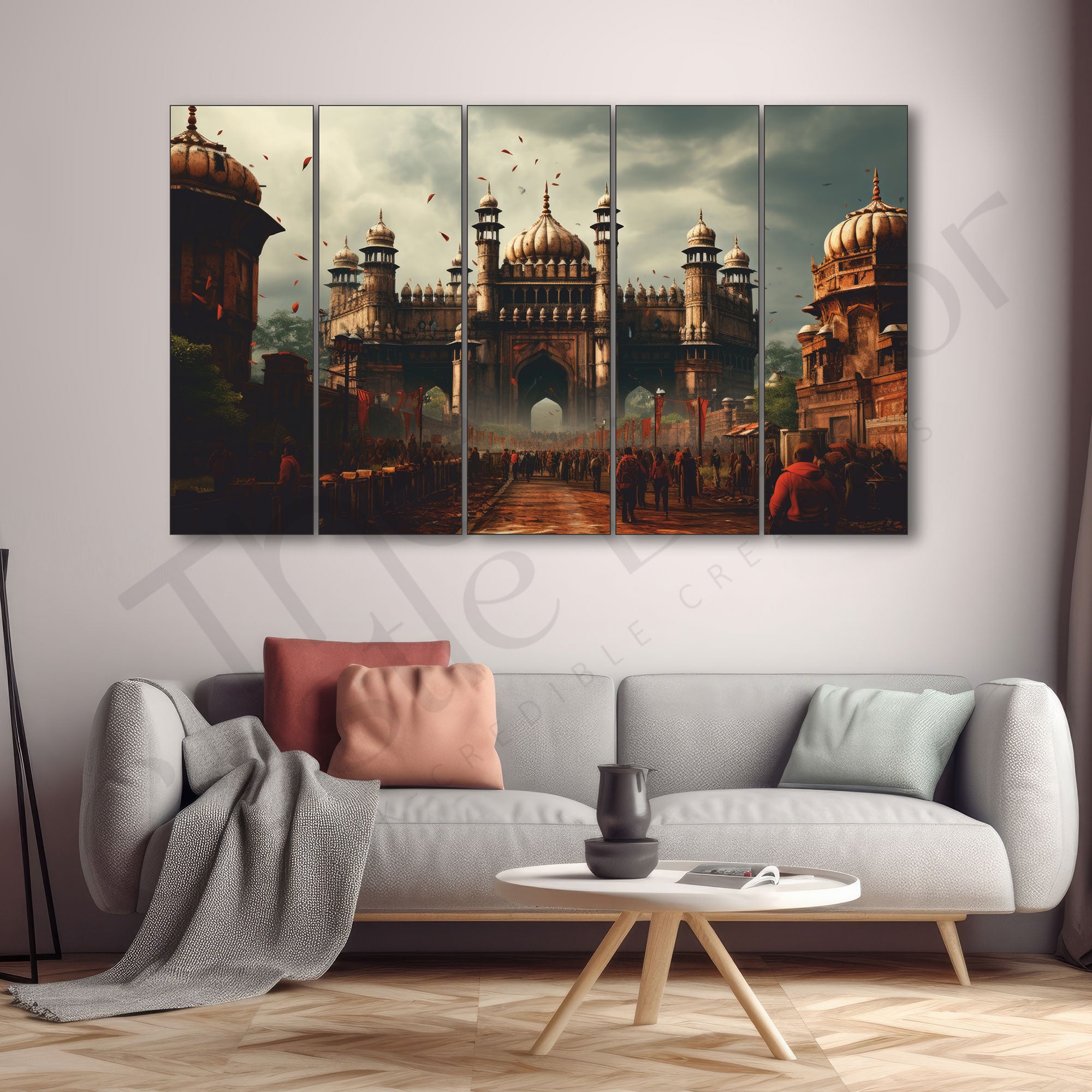 Mughal Forts Painting Set of 5 for Home Decoration