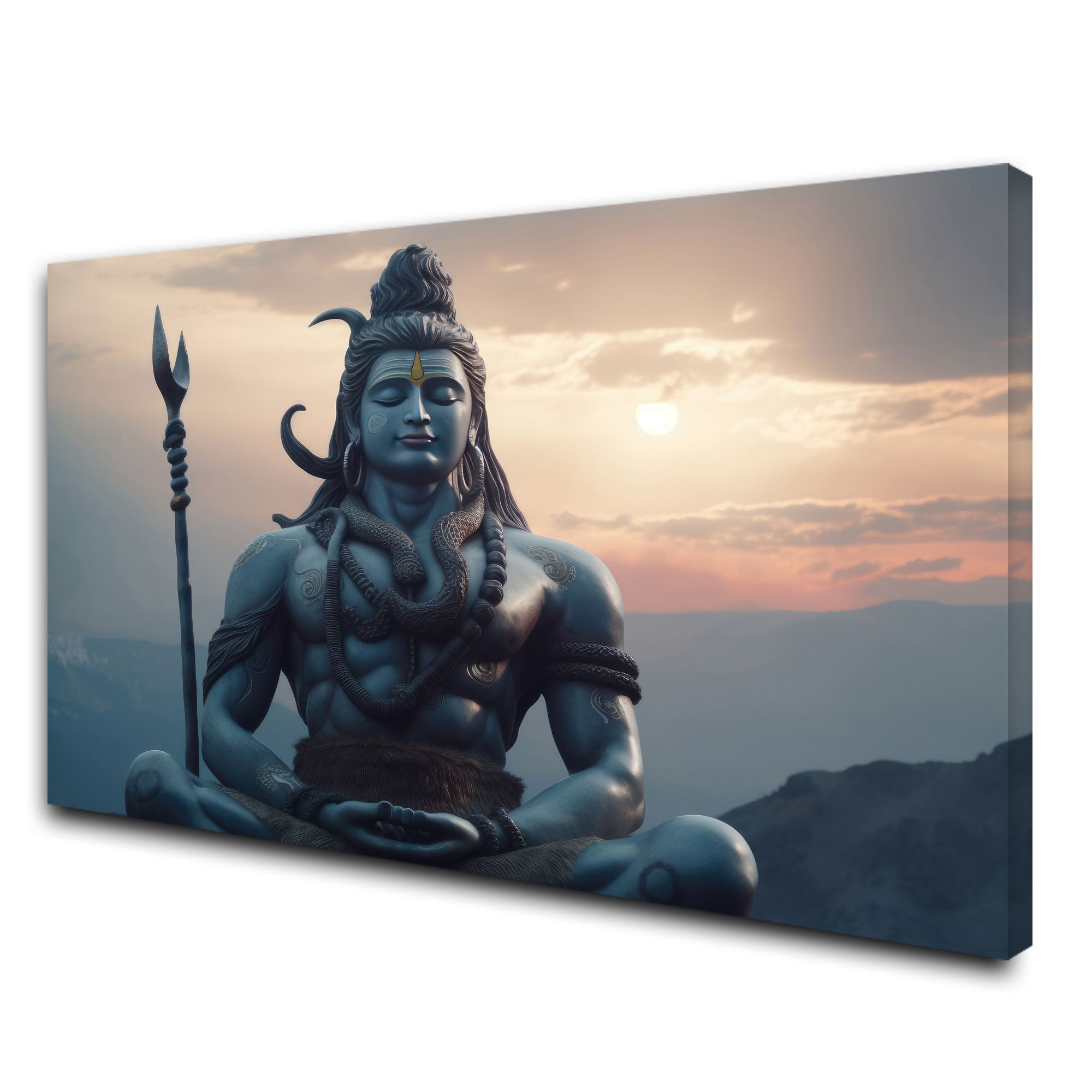 Lord shivji Canvas painting with frame Big Size Wall Art for living room,Bedroom,Drawing room,Hotels