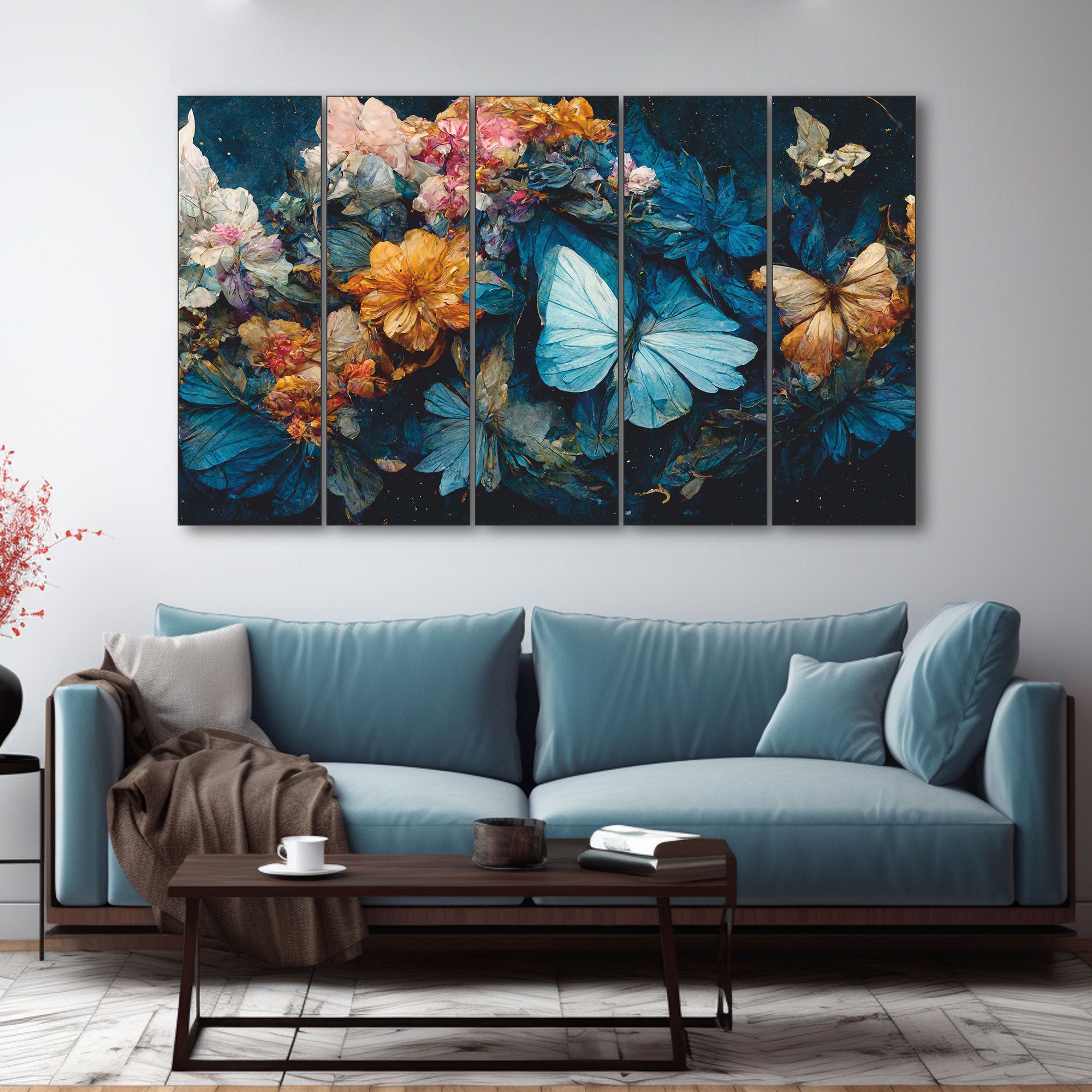 Butterflies Painting with frame Big Size Wall Art for living room,Bedroom,Drawing room,Hotels