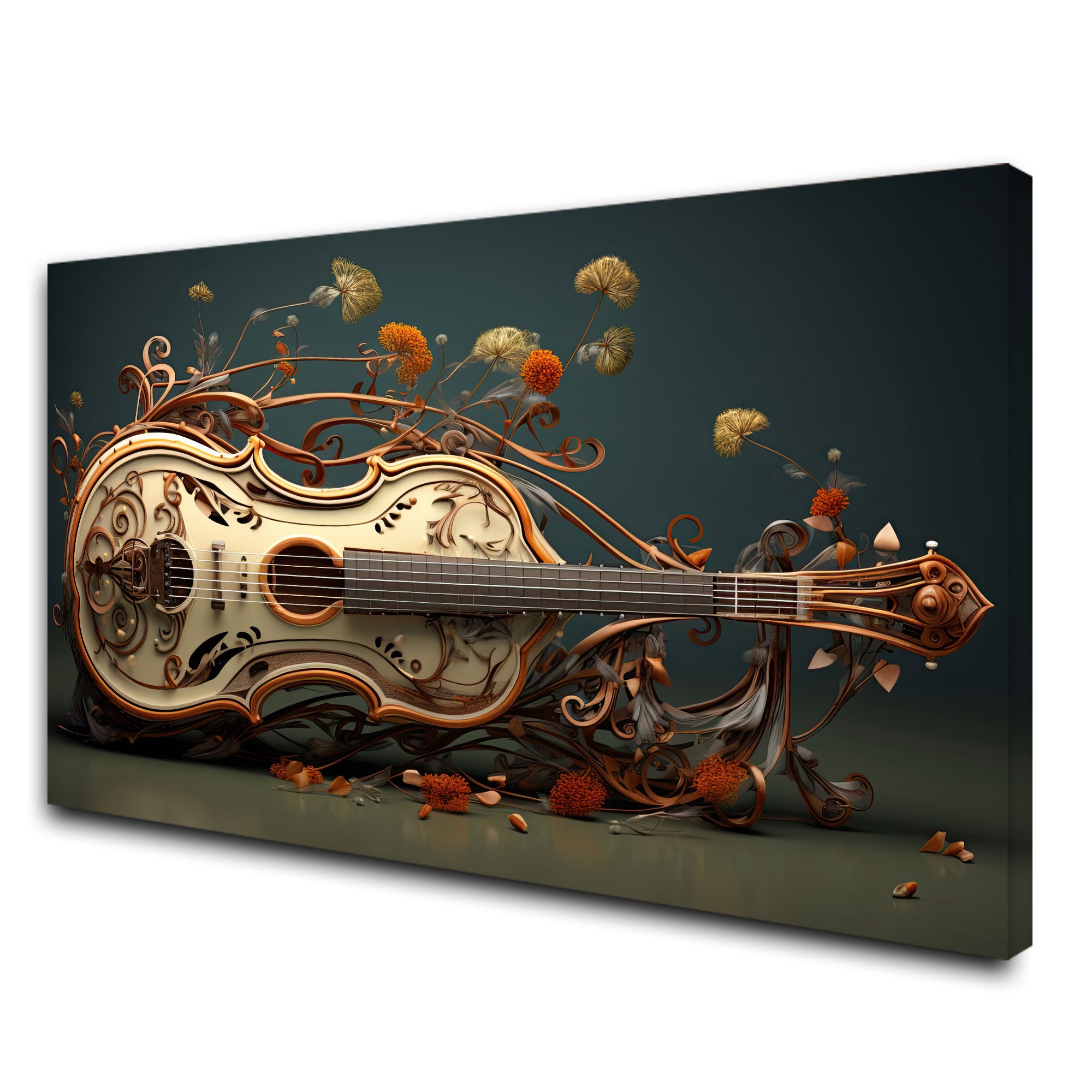 Guitar Canvas painting with frame Big Size Wall Art for living room,Bedroom,Drawing room,Hotels