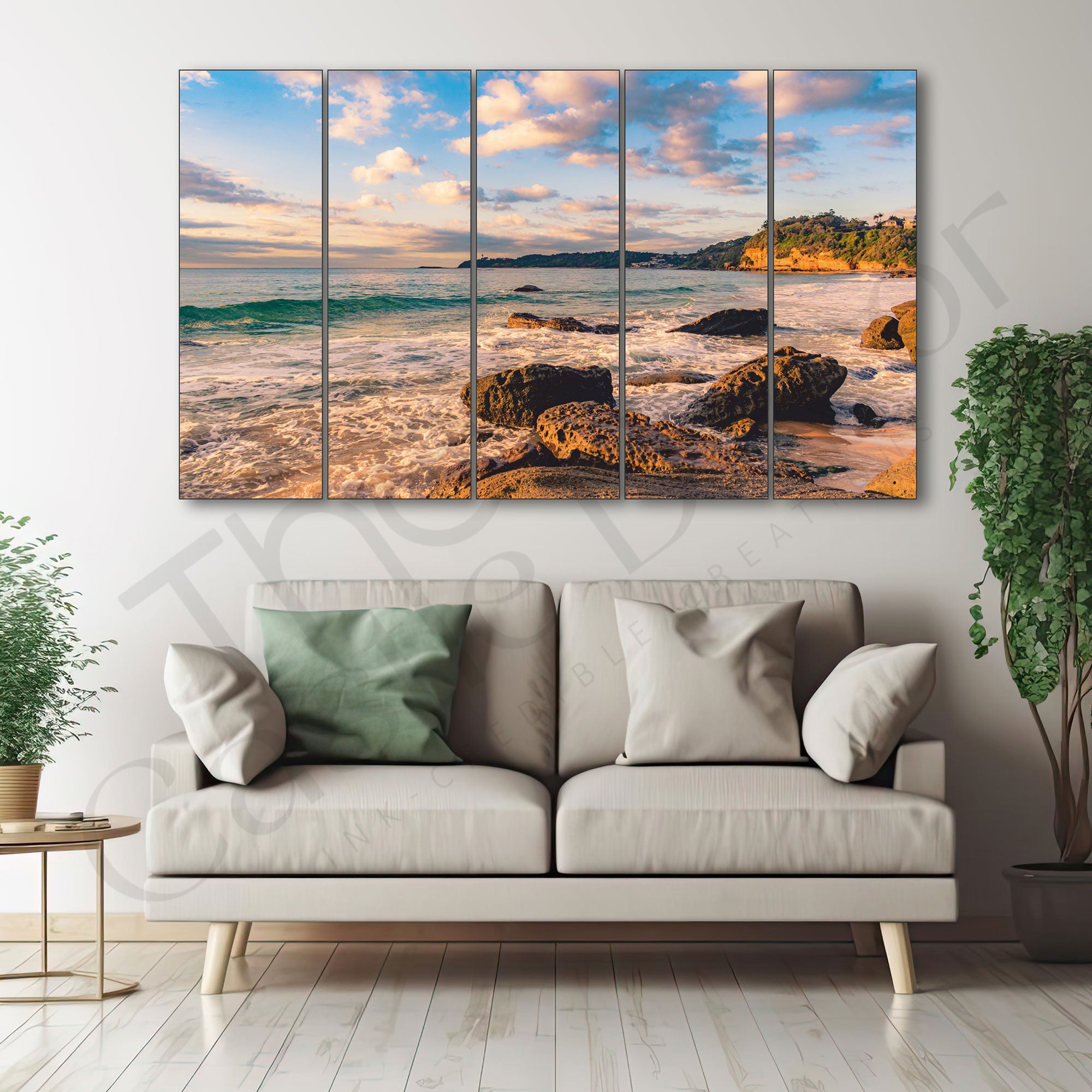 Sea Water Painting with frame Big Size Wall Art for living room,Bedroom,Drawing room,Hotels 27x48"