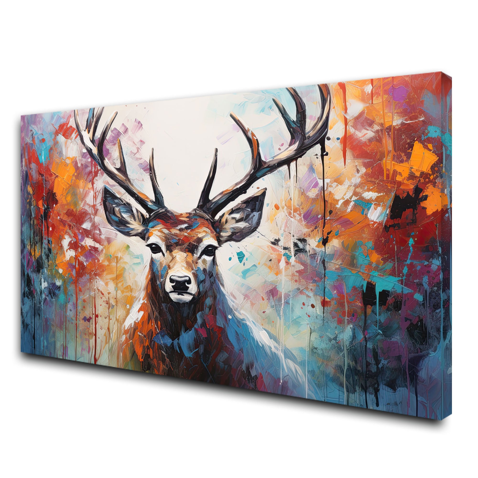 Deer Abstract Canvas painting with frame Big Size Wall Art for living room,Bedroom,Drawing room,Hotels