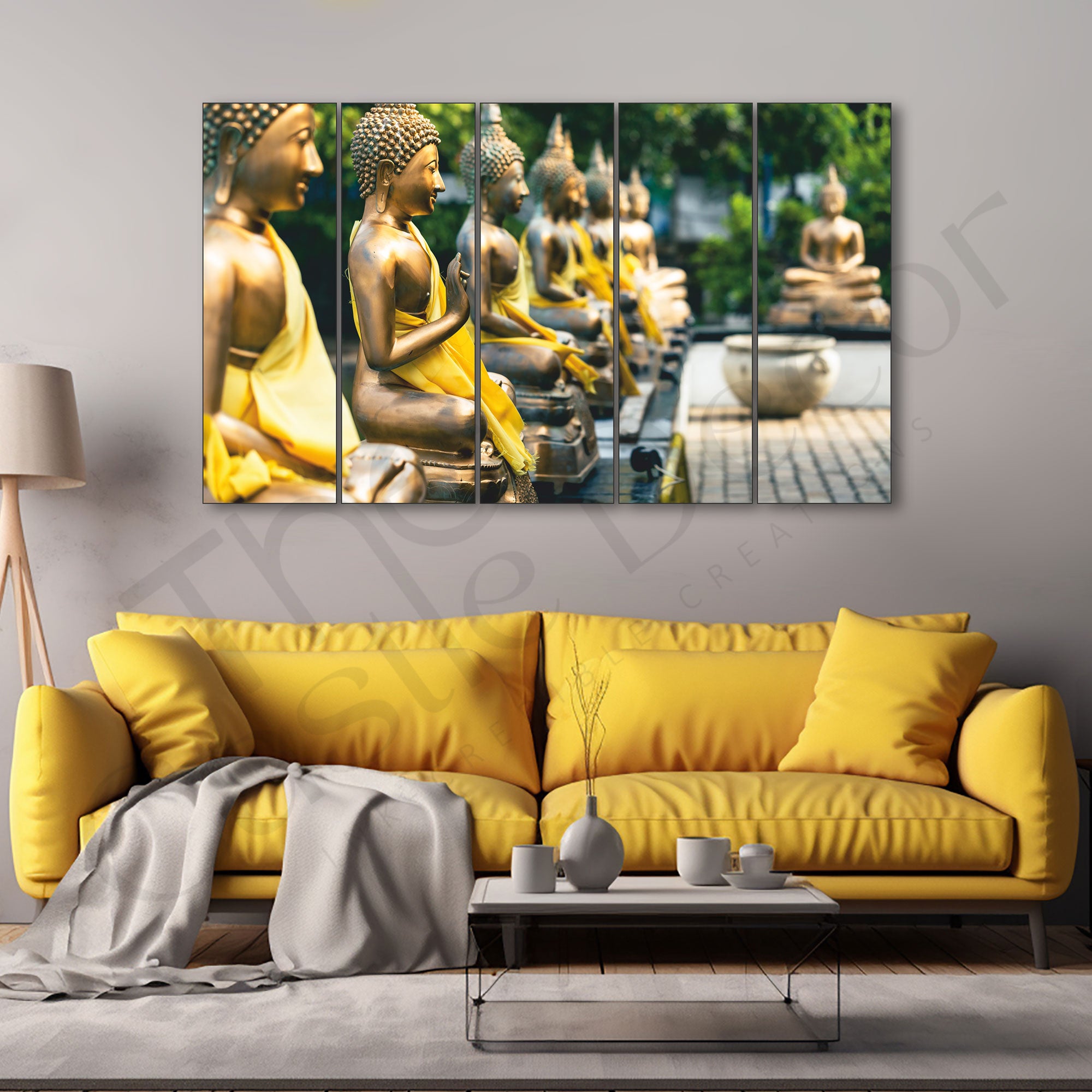 Lord Budha Painting Set of 5 for Home Decoration