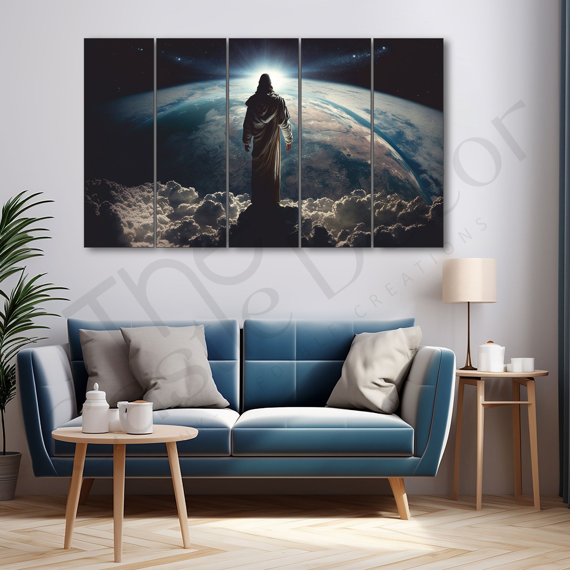 Jesus Christ Blessing Painting Set of 5 for Home Decoration
