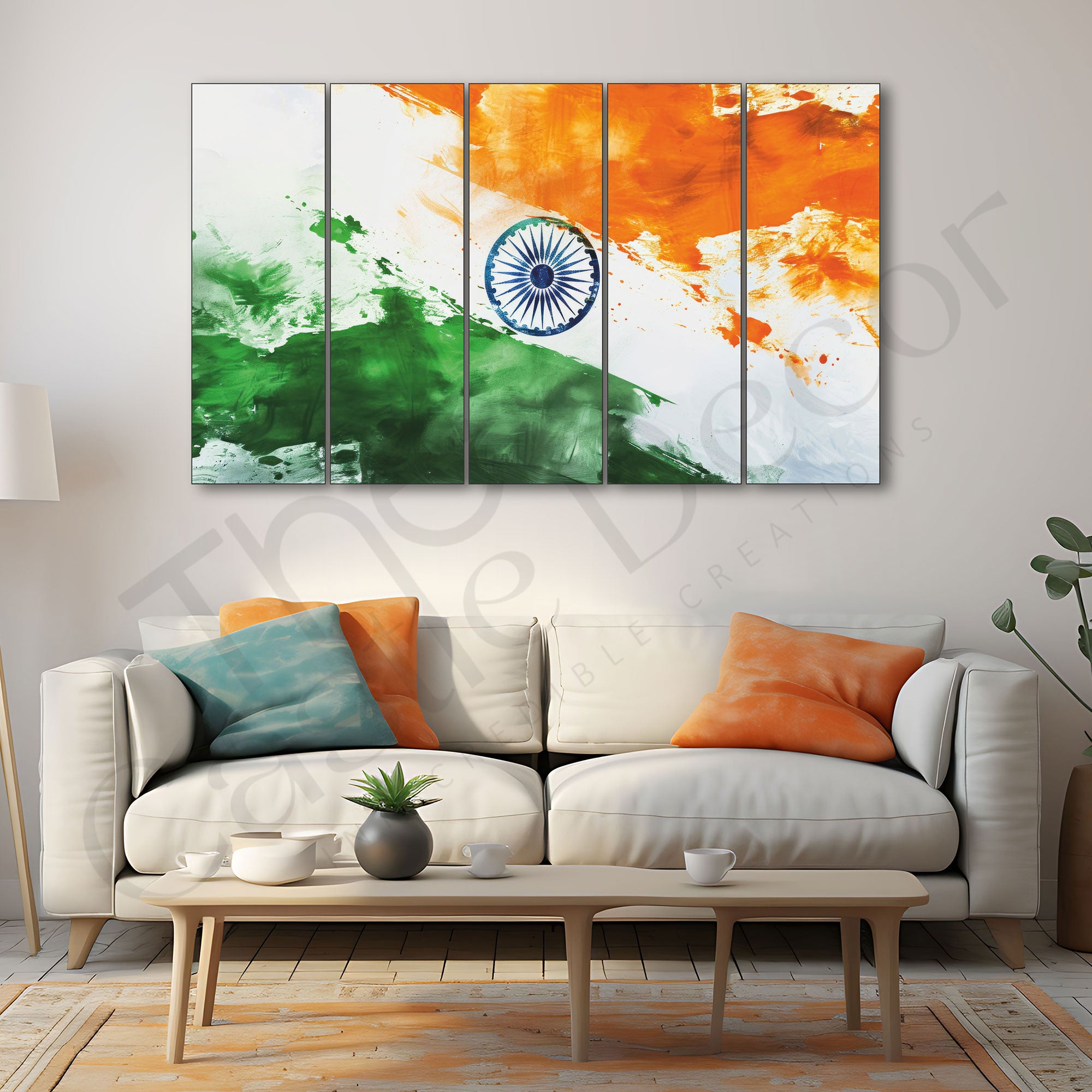 Indian Flag Painting Set of 5 for Home Decoration