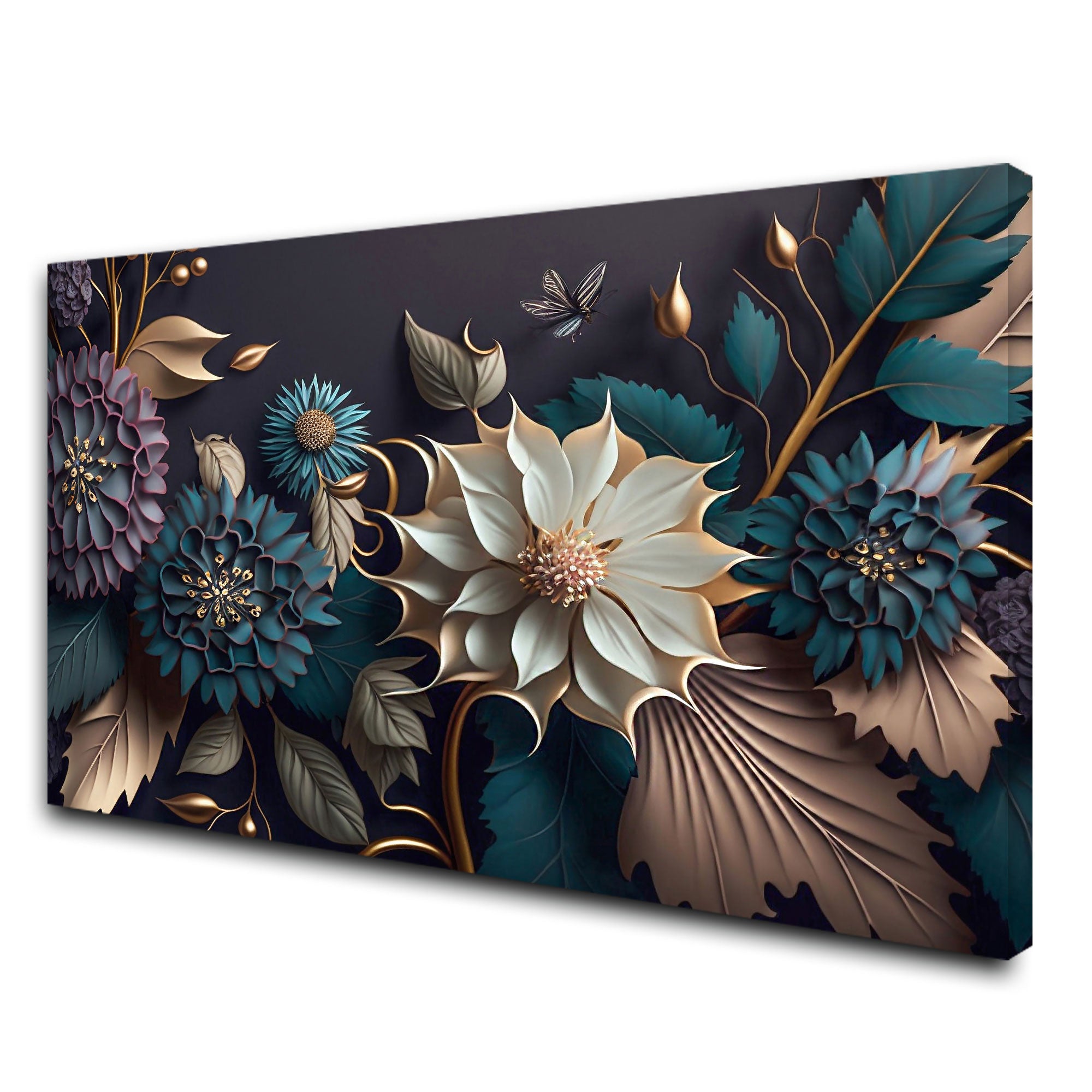3D flowers Canvas painting with frame Big Size Wall Art for living room,Bedroom,Drawing room,Hotels