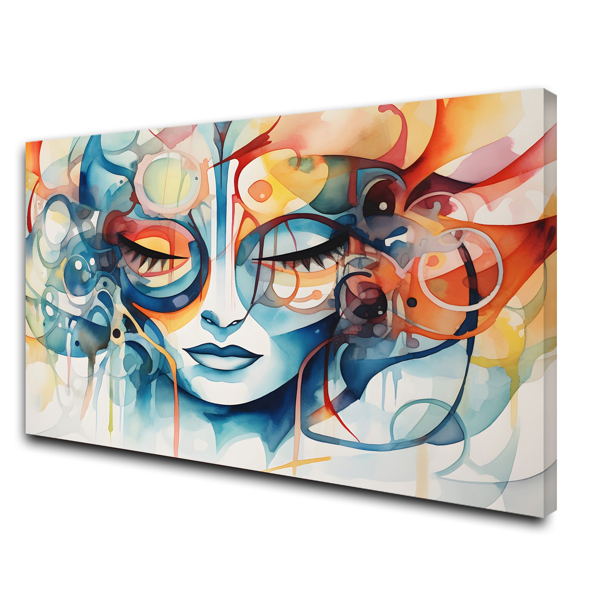Multicolour face Canvas painting with frame Big Size Wall Art for living room,Bedroom,Drawing room,Hotels