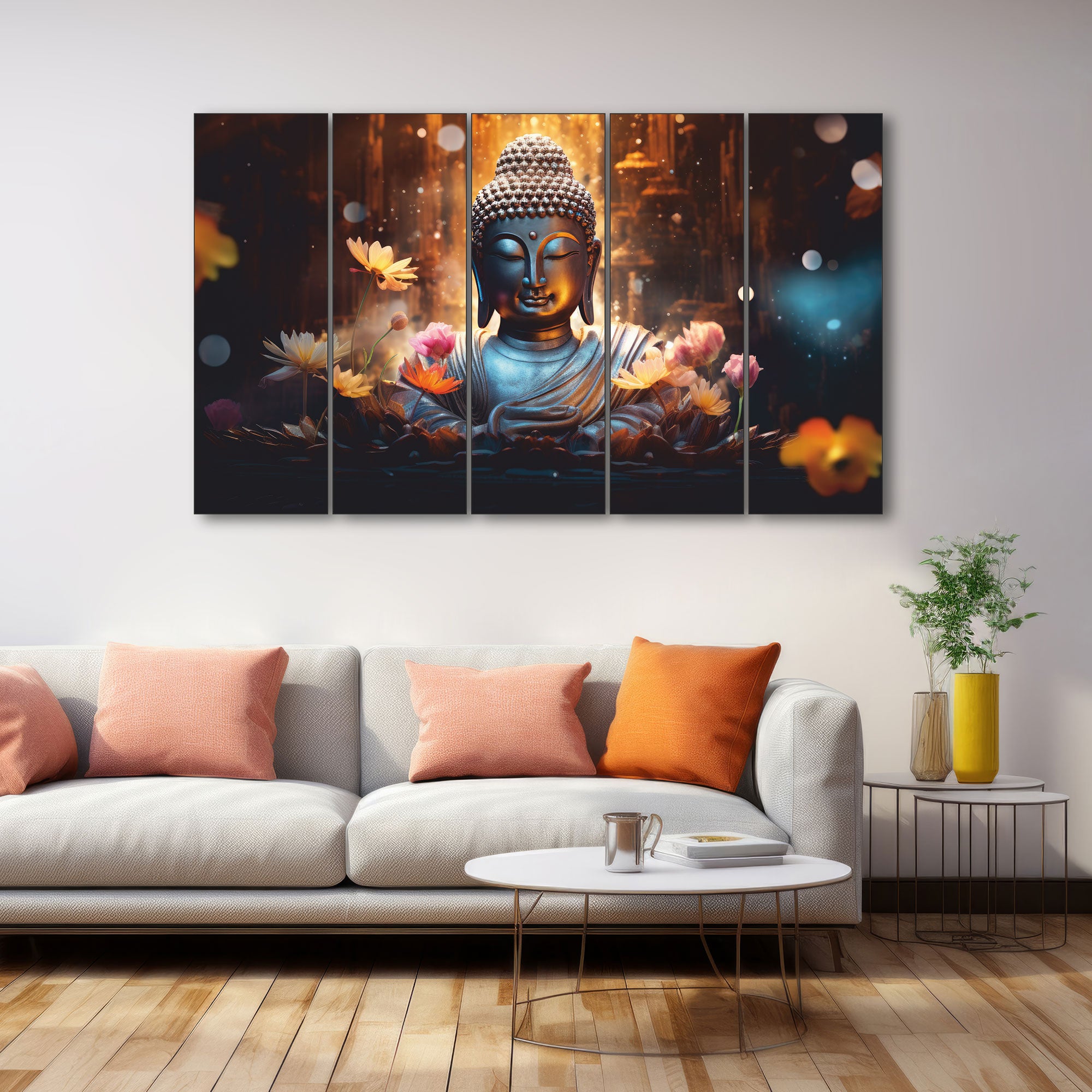 Lord Budha Painting with frame Big Size Wall Art for living room,Bedroom,Drawing room,Hotels