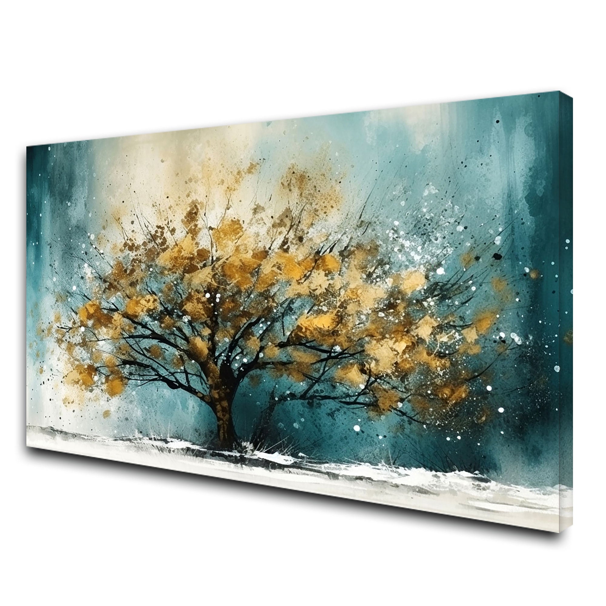 Golden tree Canvas painting with frame Big Size Wall Art for living room,Bedroom,Drawing room,Hotels