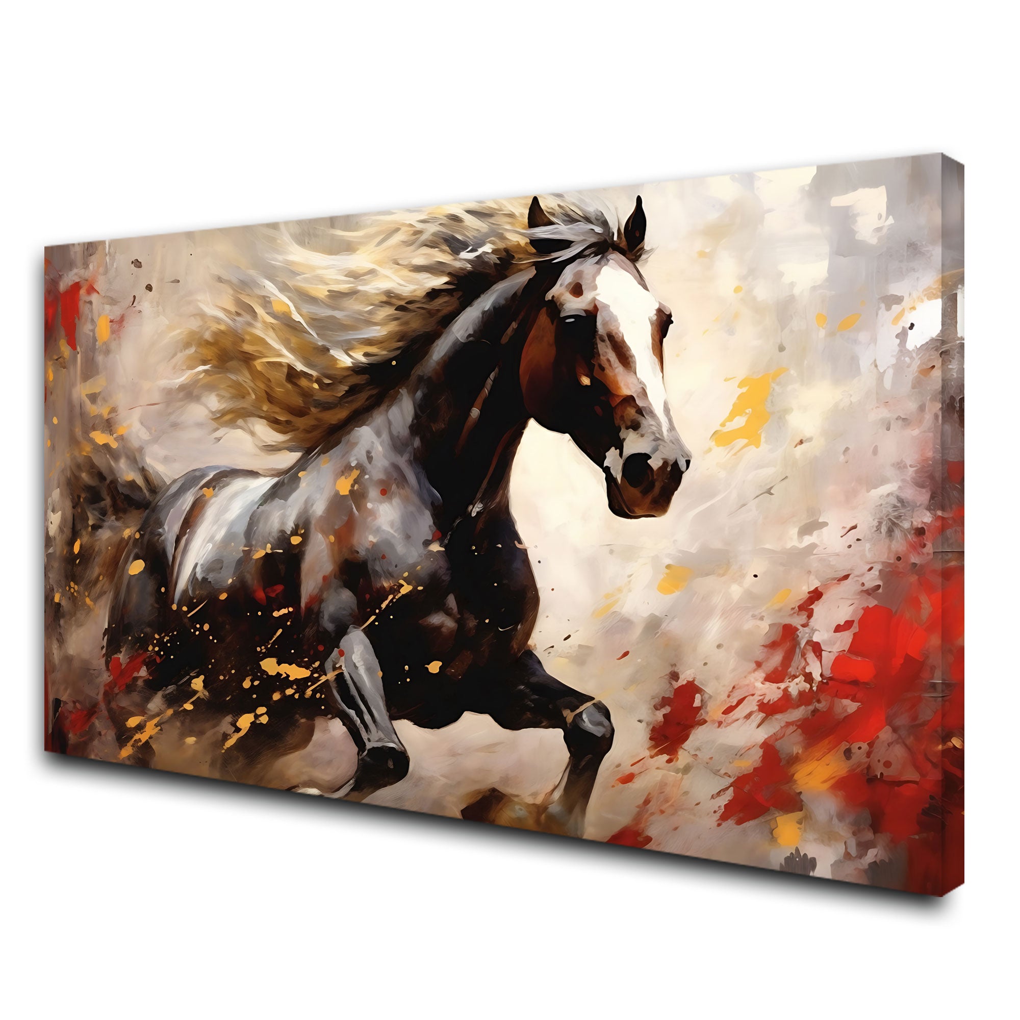 Modern horse Canvas painting with frame Big Size Wall Art for living room,Bedroom,Drawing room,Hotels