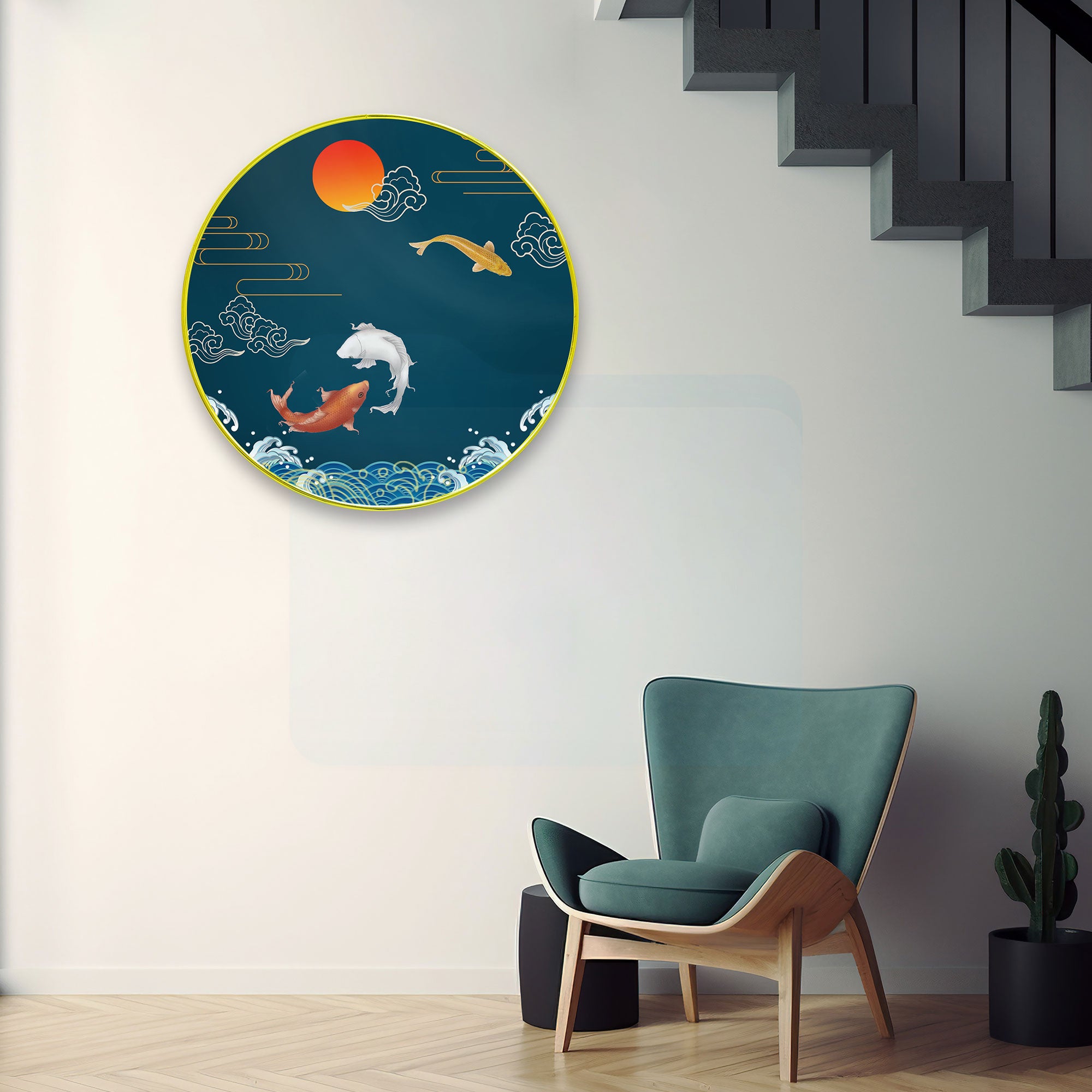 Fishes Sparkle Wooden Wall Plate for Home Decoration Art-20