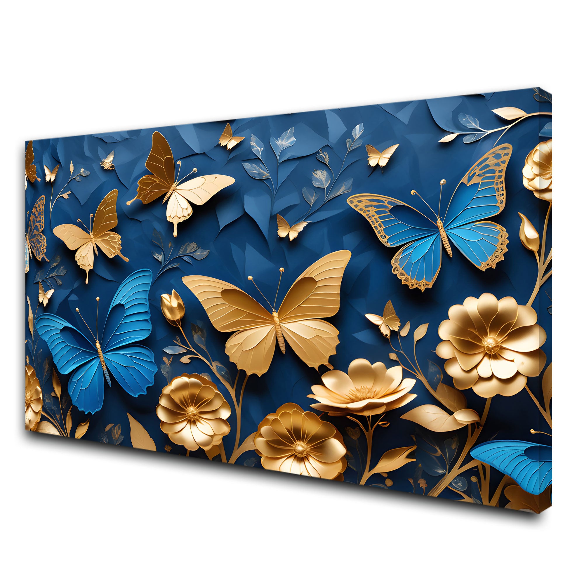 Golden butterflies Canvas painting Big Size Wall Art for living room,Bedroom,Drawing room,Hotels