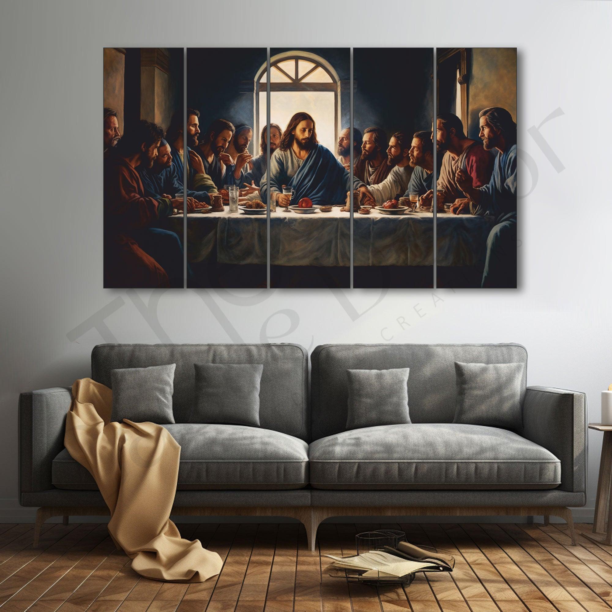 Jesus Christ Supper Meal Art Painting Set of 5 for Home Decoration