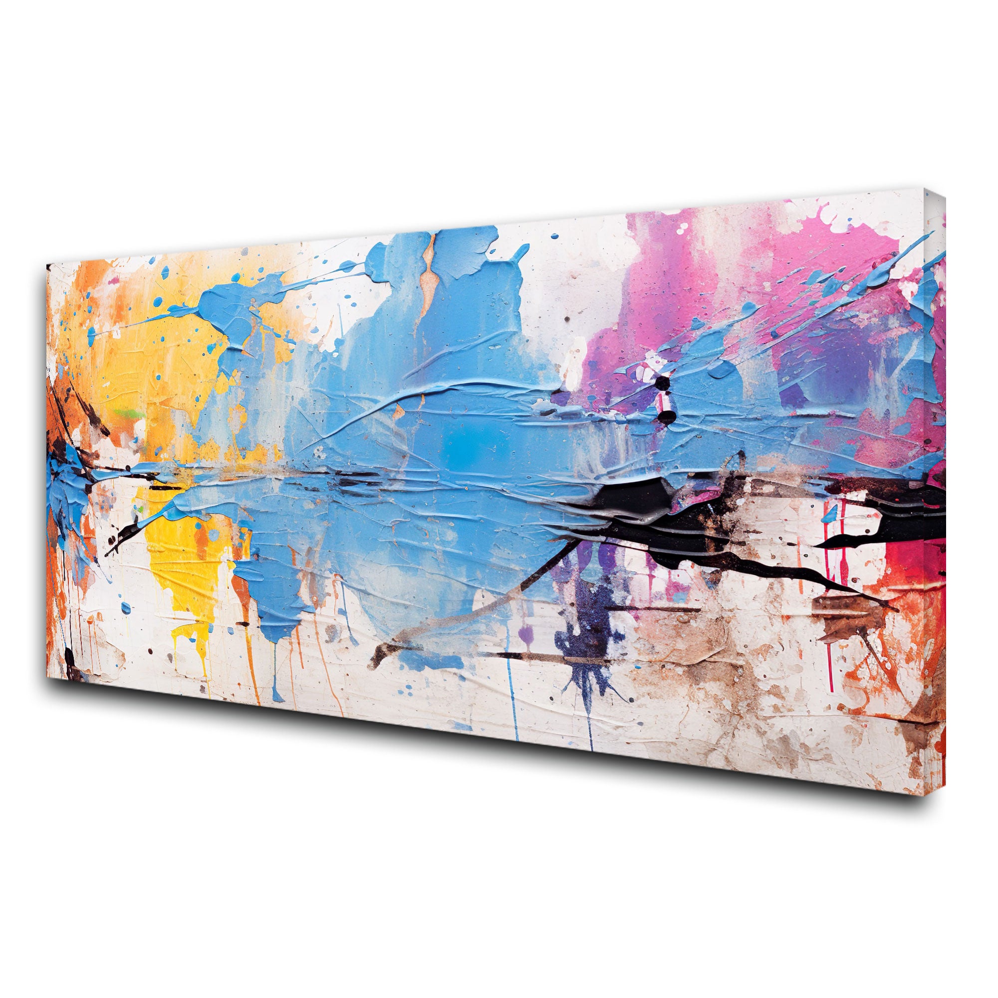 ColoursAbstract Canvas painting with frame Big Size Wall Art for living room,Bedroom,Drawing room,Hotels