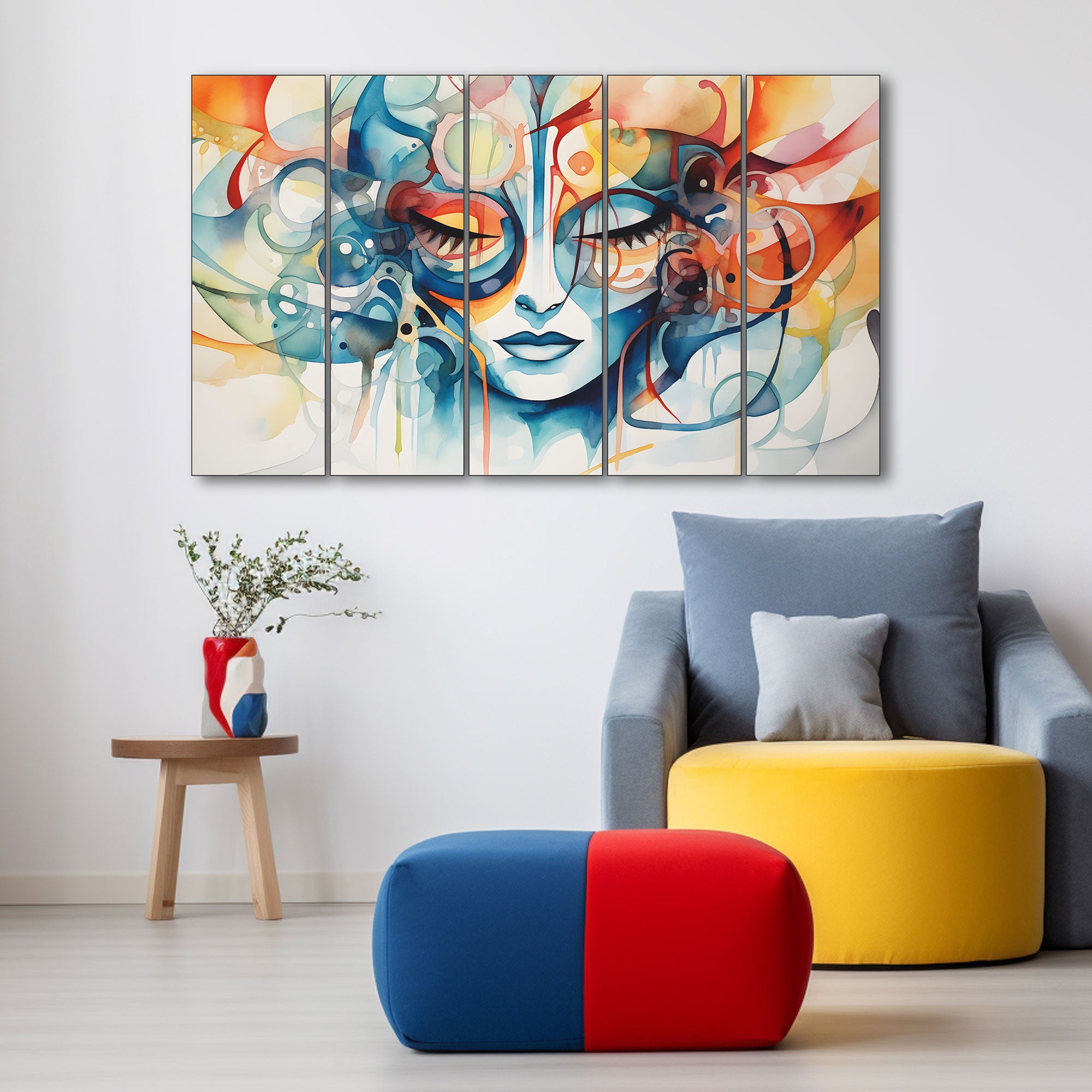 Woman Abstract Painting with frame Big Size Wall Art for living room,Bedroom,Drawing room,Hotels