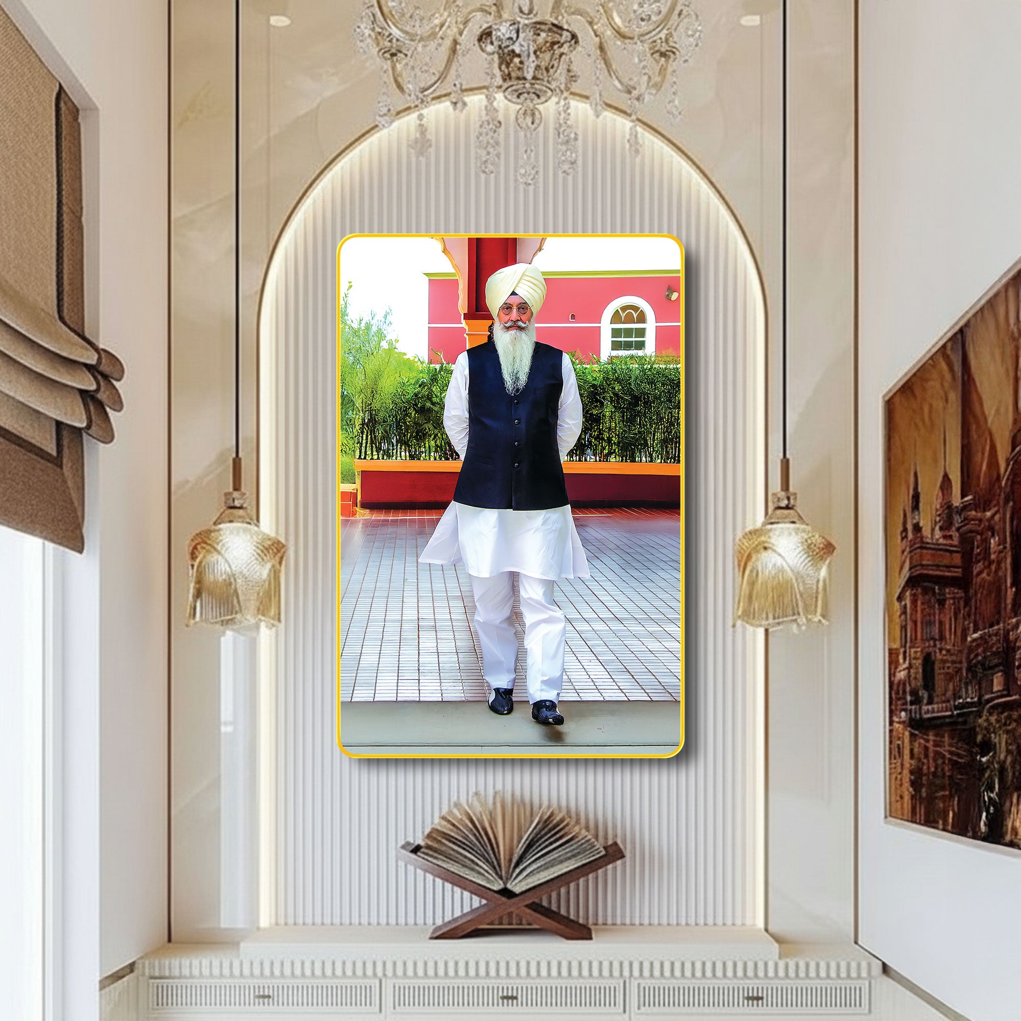 The Castle Decor Radha Swami Ji Wall Photo Frame | Spiritual Wall Art for Home, Living Room, Office & Gift Décor 20X30 Inches