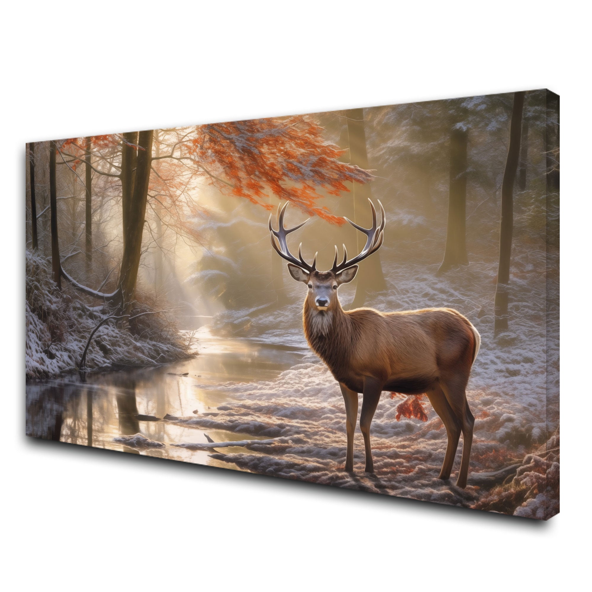 Deer Abstract Canvas painting with frame Big Size Wall Art for living room,Bedroom,Drawing room,Hotels