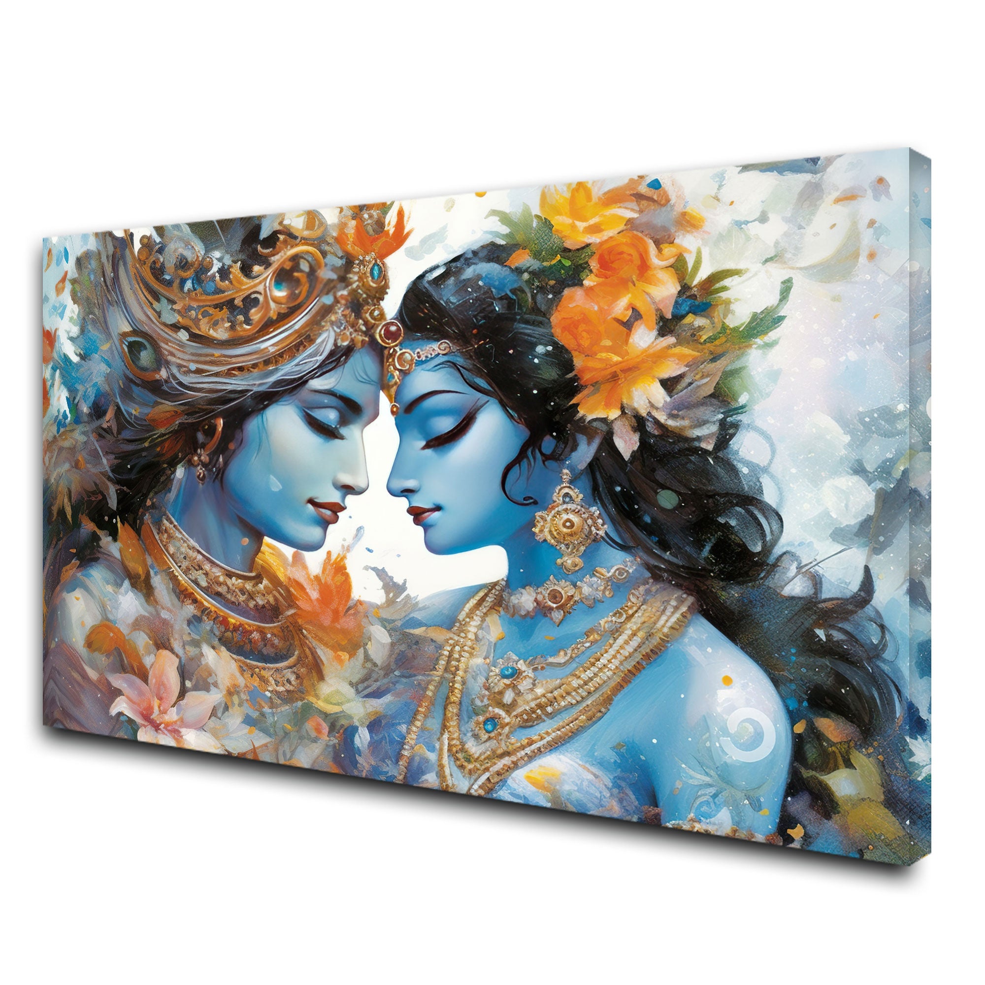 Radha krishna Canvas painting with frame Big Size Wall Art for living room,Bedroom,Drawing room,Hotels