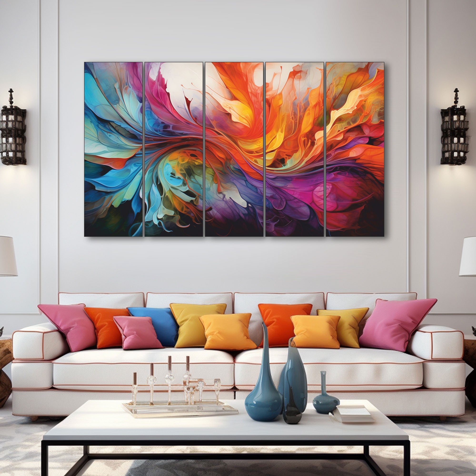 Abstract Painting with frame Big Size Wall Art for living room,Bedroom,Drawing room,Hotels