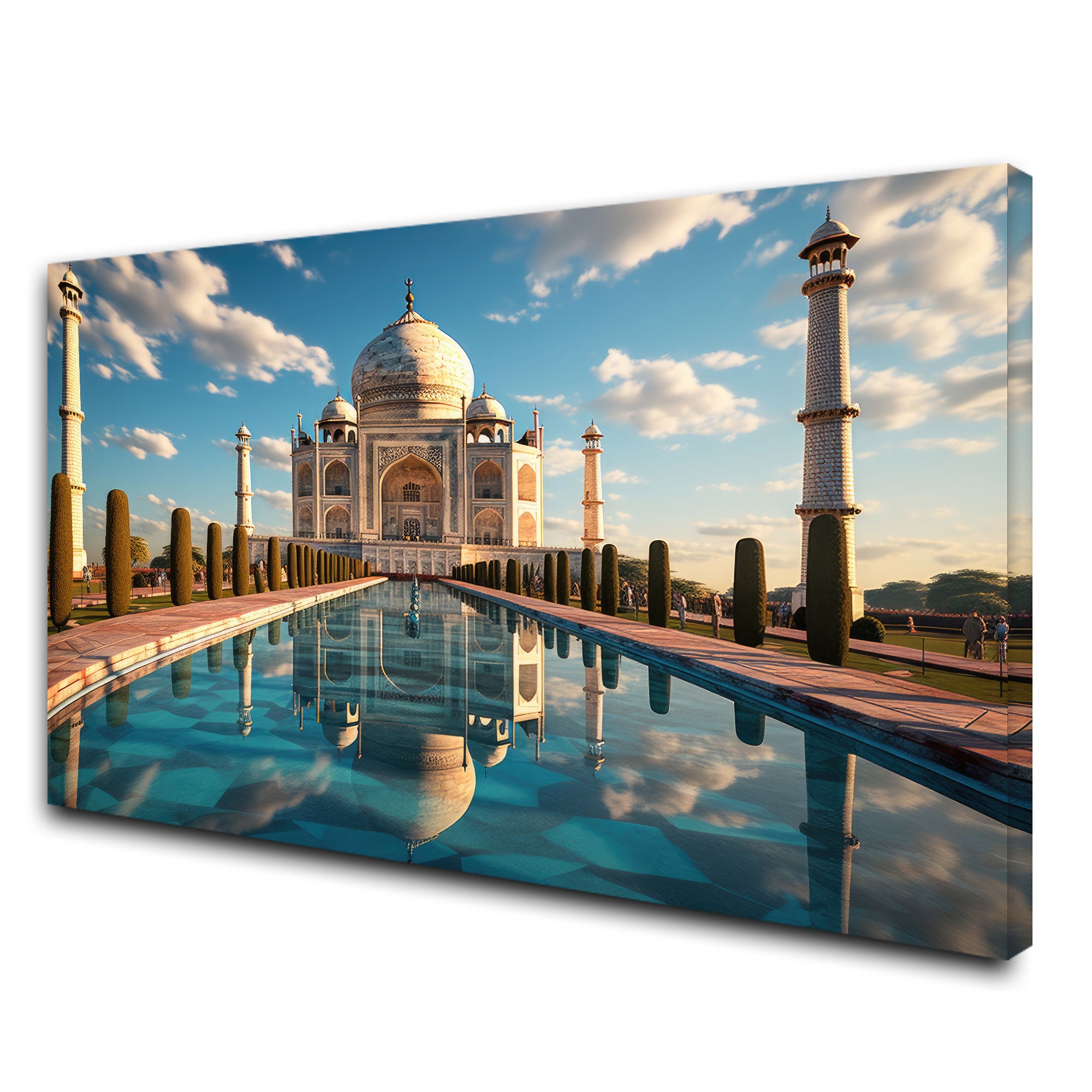 Taj mahal Canvas painting with frame Big Size Wall Art for living room,Bedroom,Drawing room,Hotels