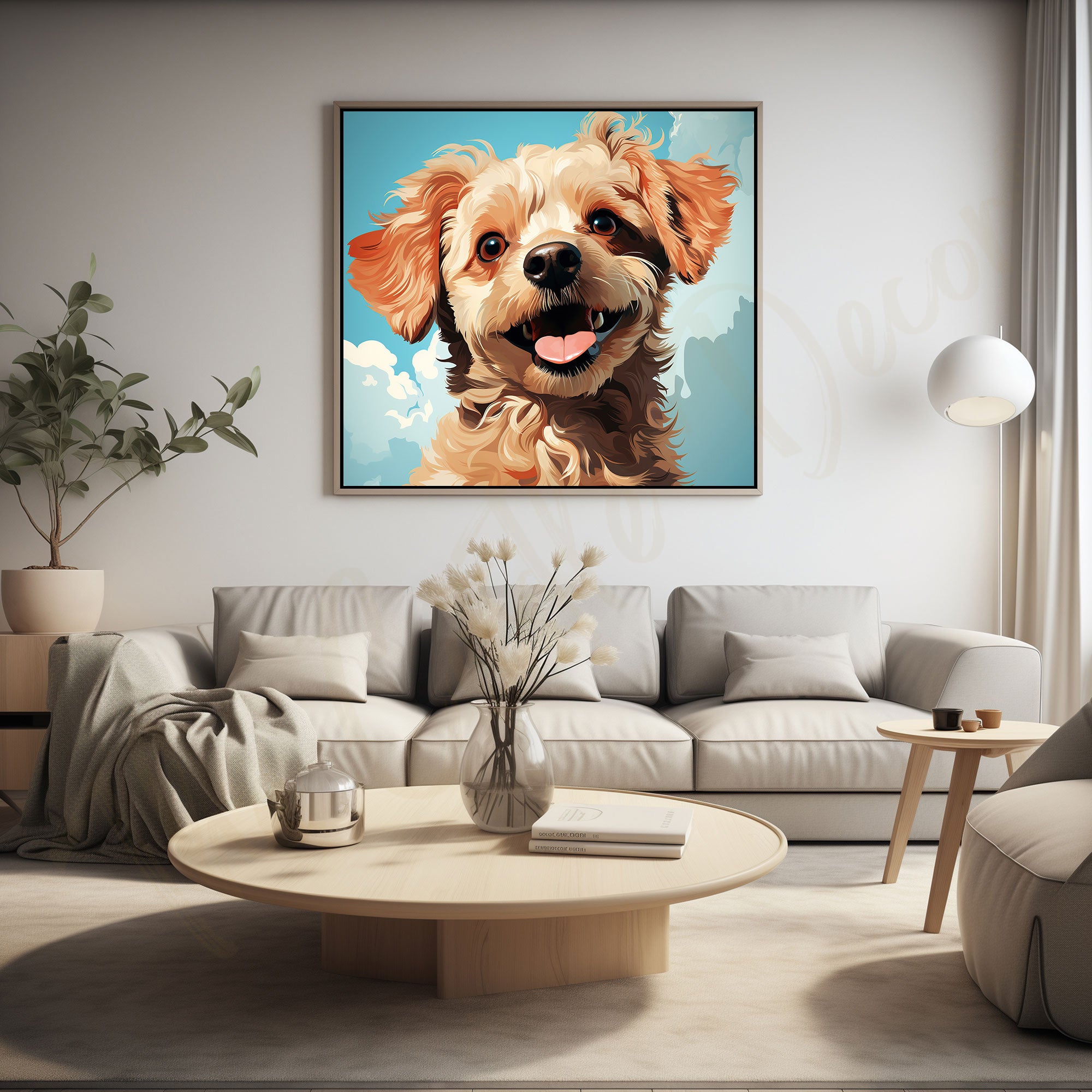 Dog painting with frame Big Size Wall Art for living room,Bedroom,Drawing room,Hotels