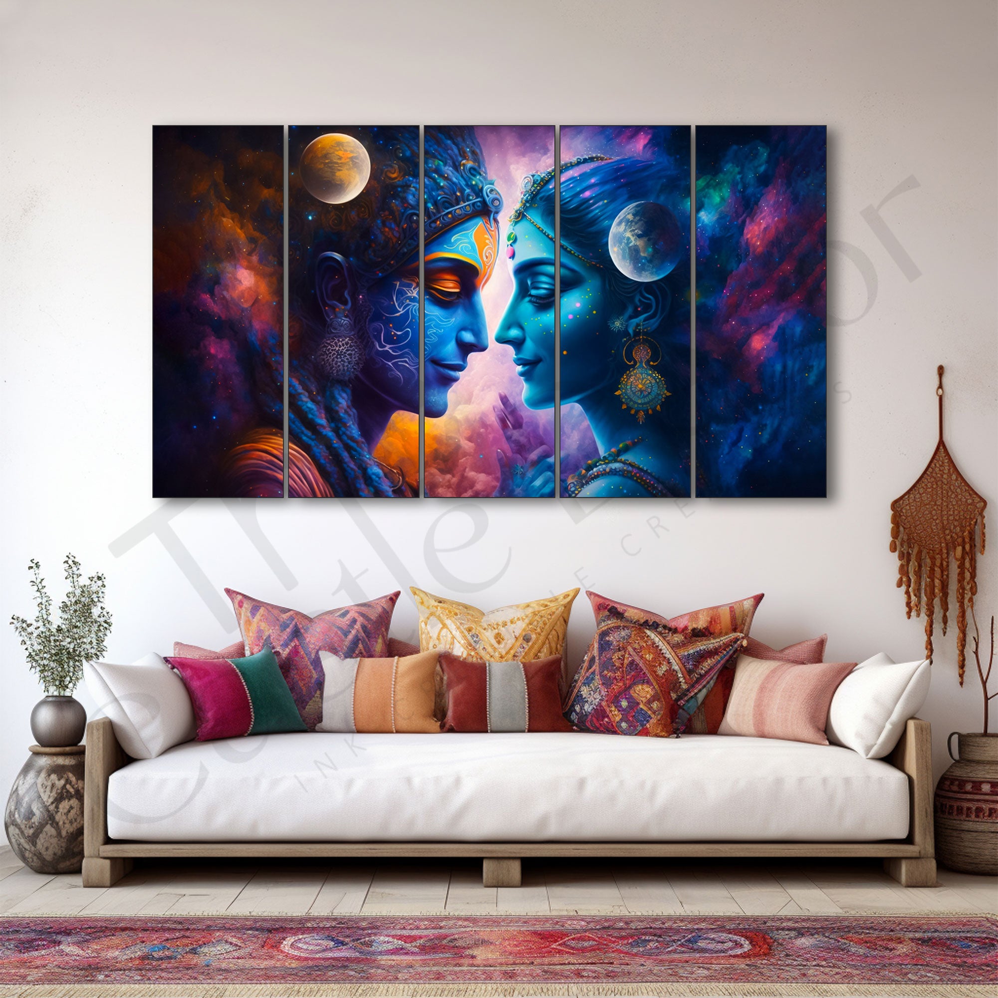 Radha Krishan Painting with frame Big Size Wall Art for living room,Bedroom,Drawing room,Hotels