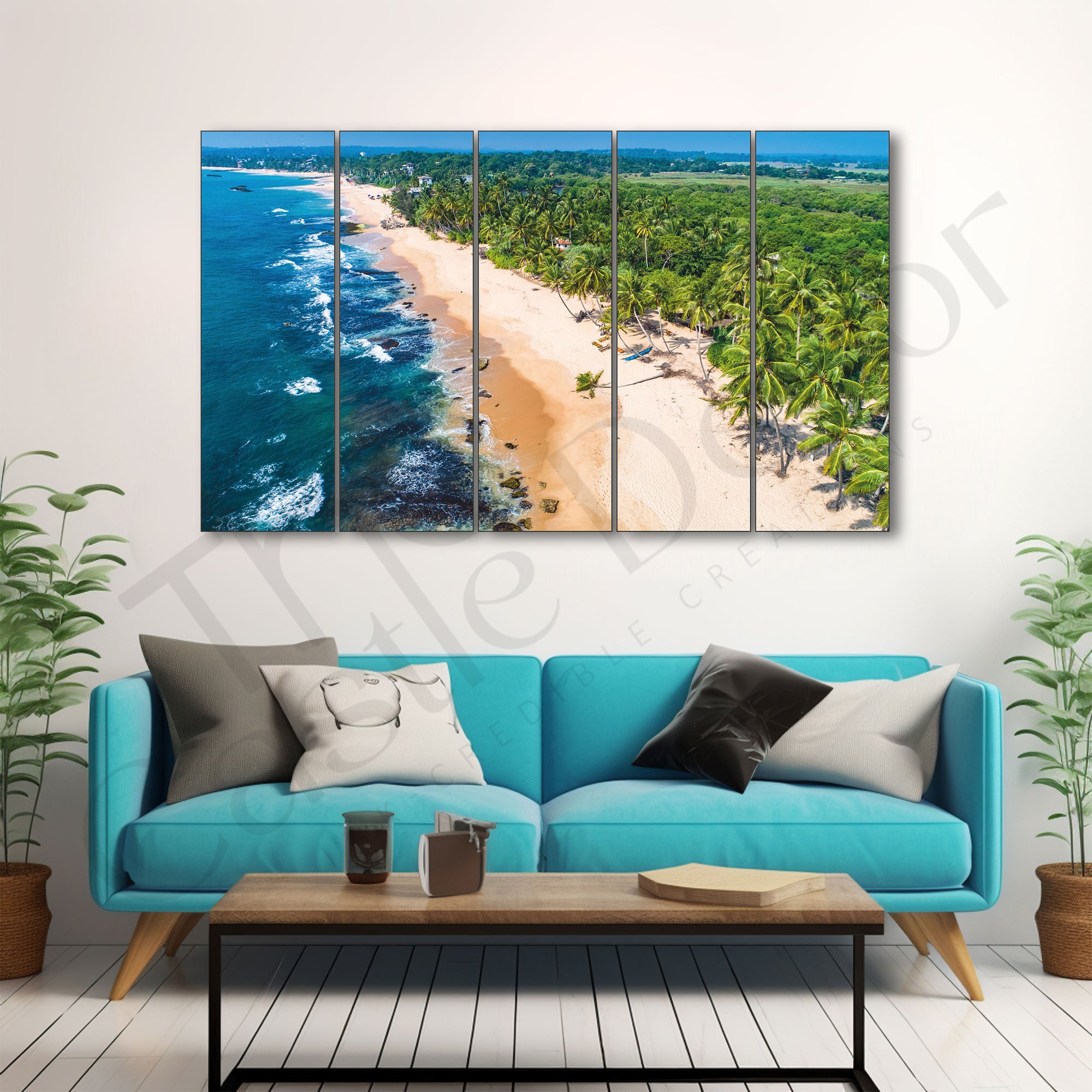 Seaside Painting Set of 5 for Home Decoration