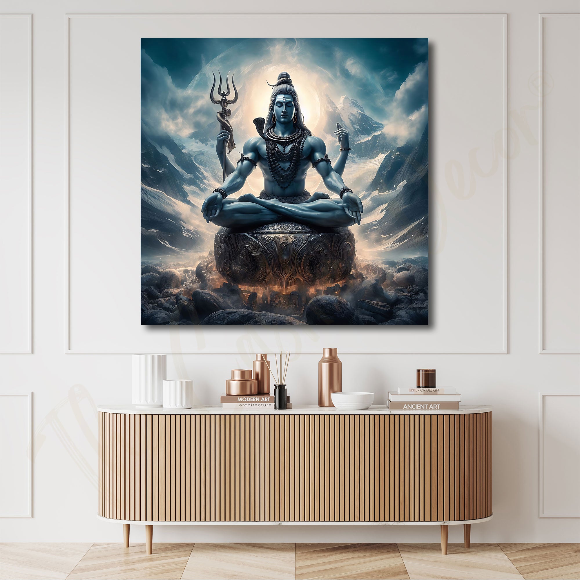 Lord shiva painting with frame Big Size Wall Art for living room,Bedroom,Drawing room,Hotels