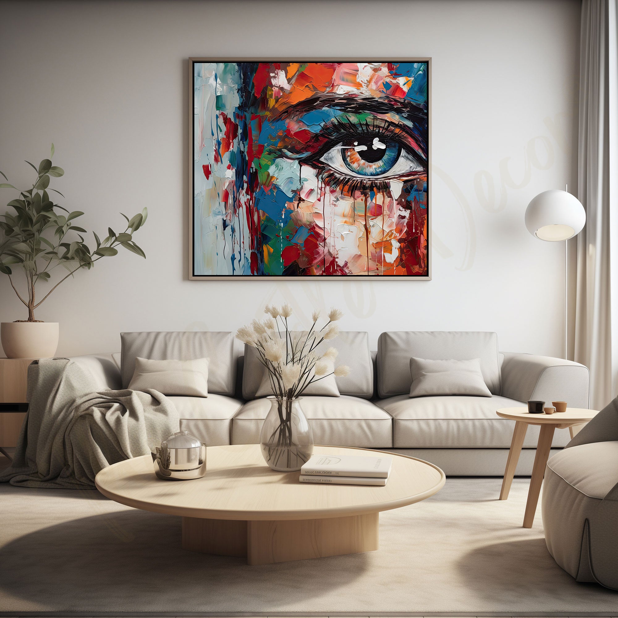 Abstract woman face painting with frame Big Size Wall Art for living room,Bedroom,Drawing room,Hotels