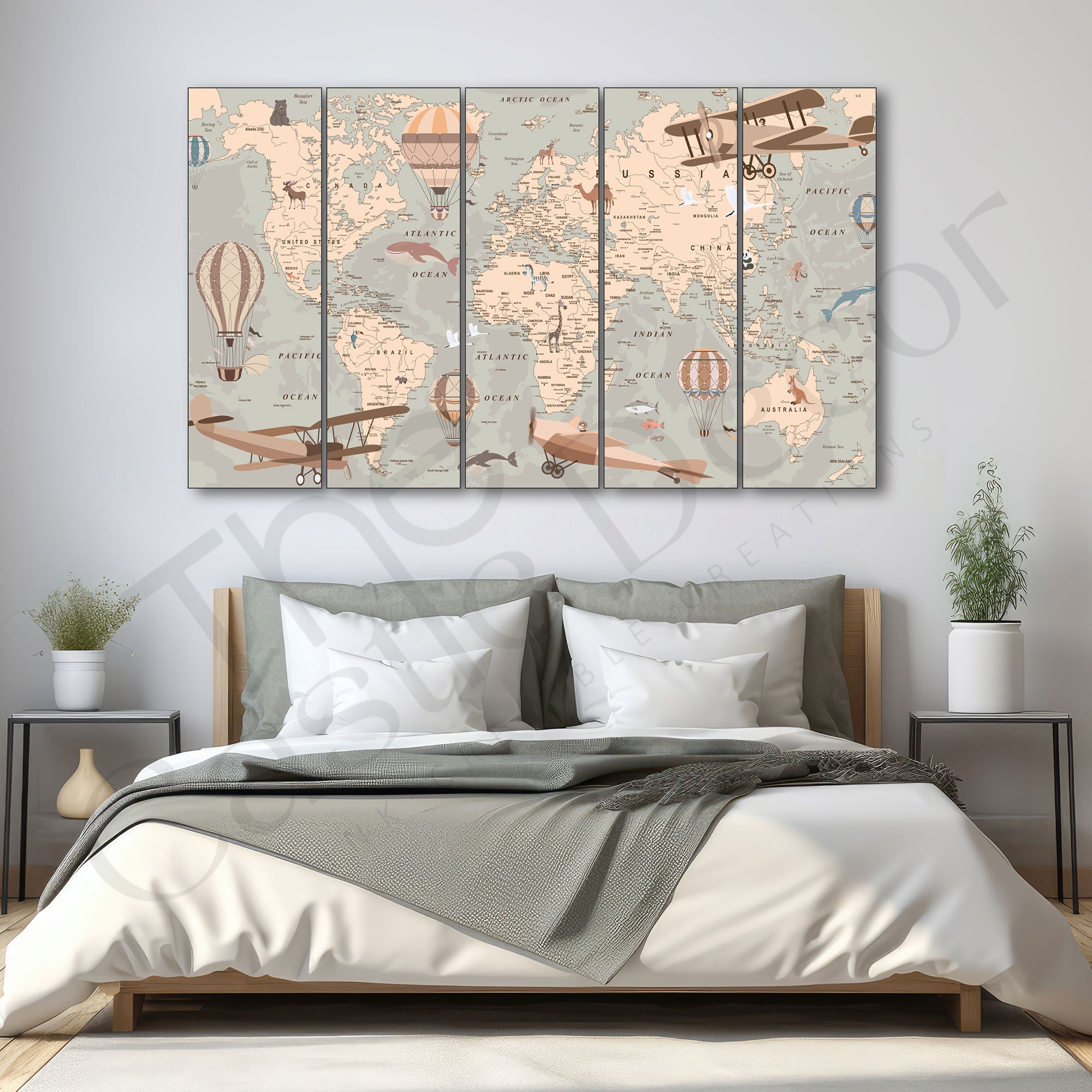 Map Painting with frame Big Size Wall Art for living room,Bedroom,Drawing room,Hotels