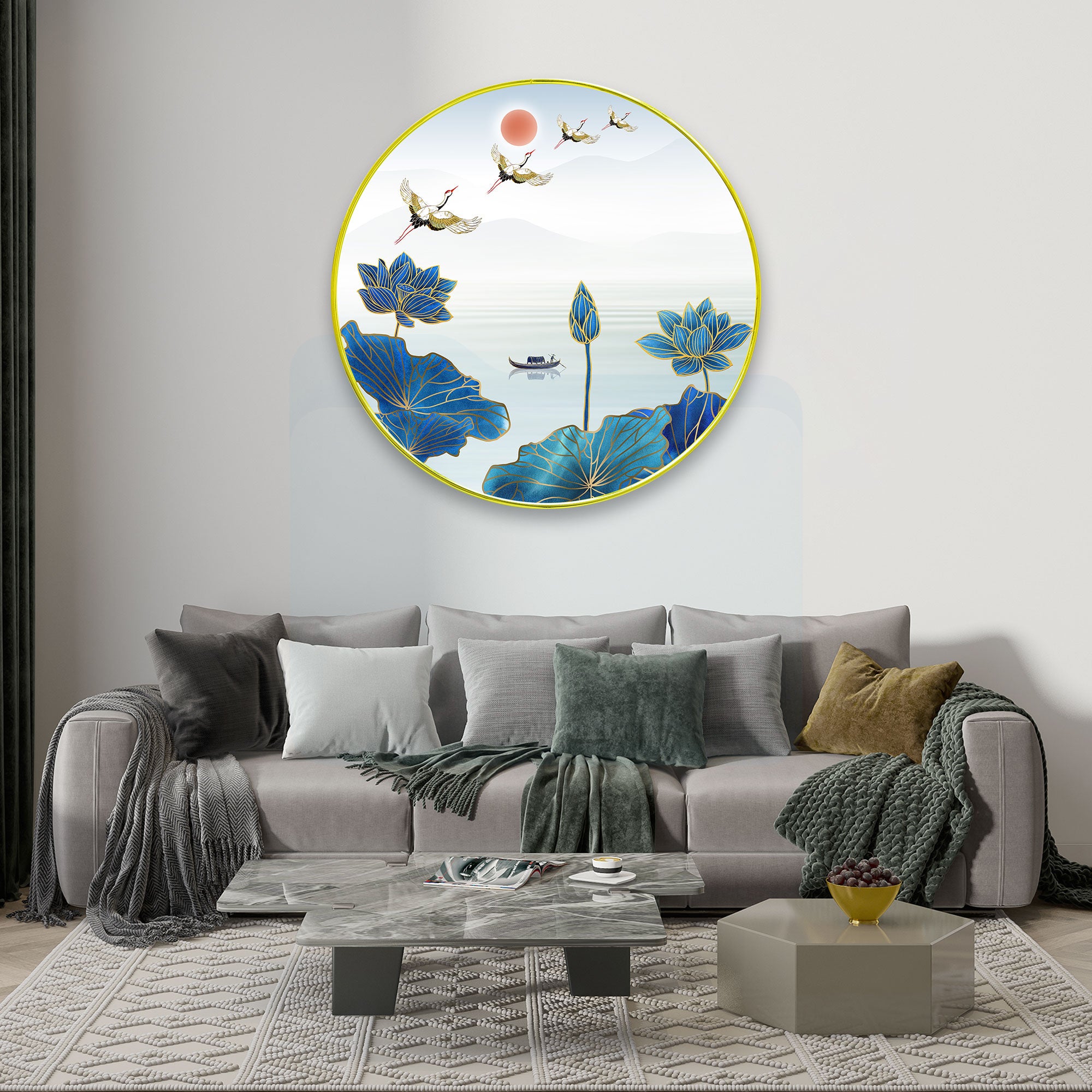 Flowers Sparkle Wooden Wall Plate for Home Decoration Art-11