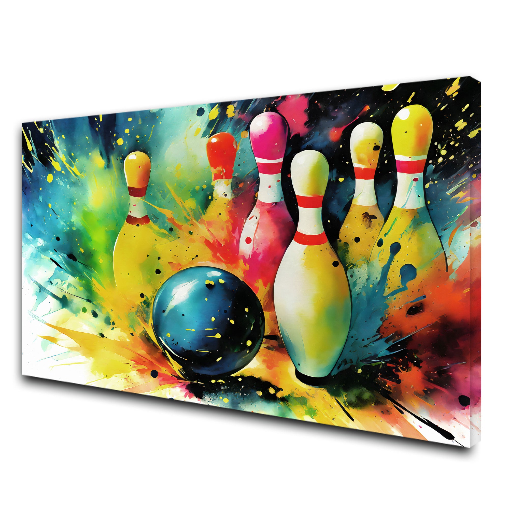 The Castle Decor bowling ball abstract canvas/Sparkle painting with frame Big Size Wall Art for living room,Bedroom,Drawing room,Hotels-Wooden Framed-Digital Painting