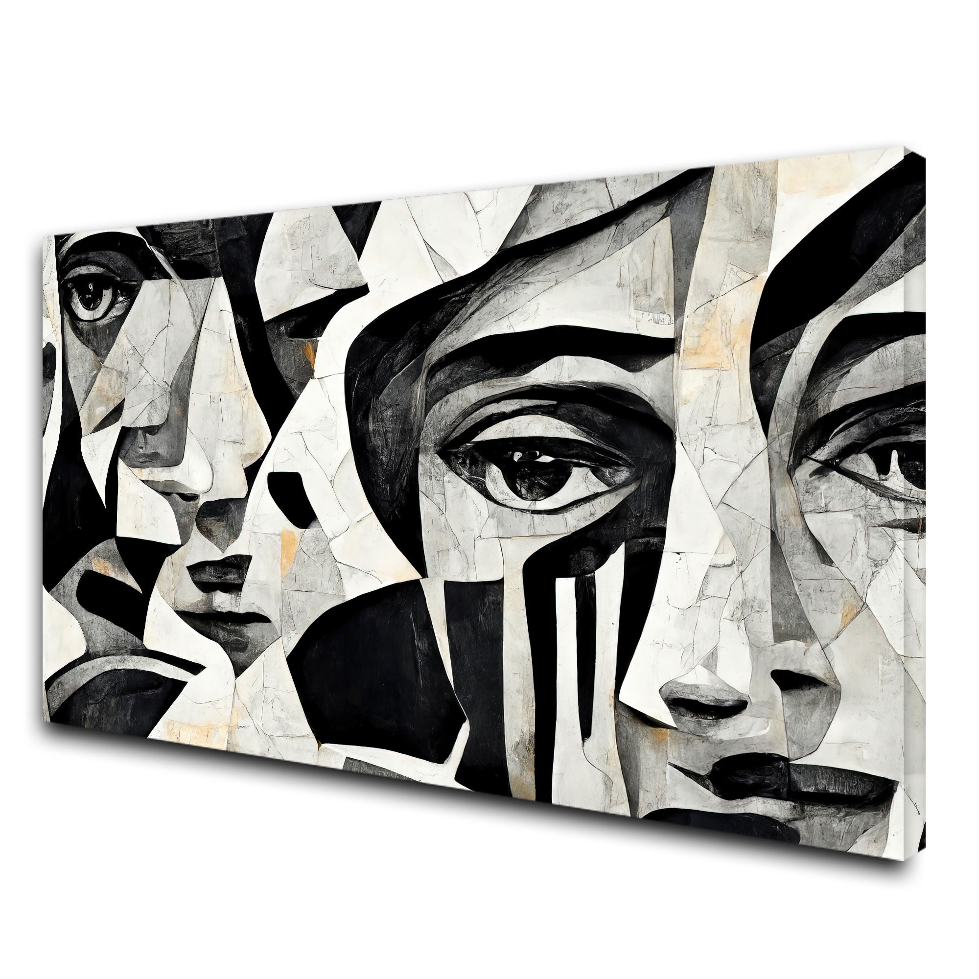 Black & white art faces Canvas painting with frame Big Size Wall Art for living room,Bedroom,Drawing room,Hotels
