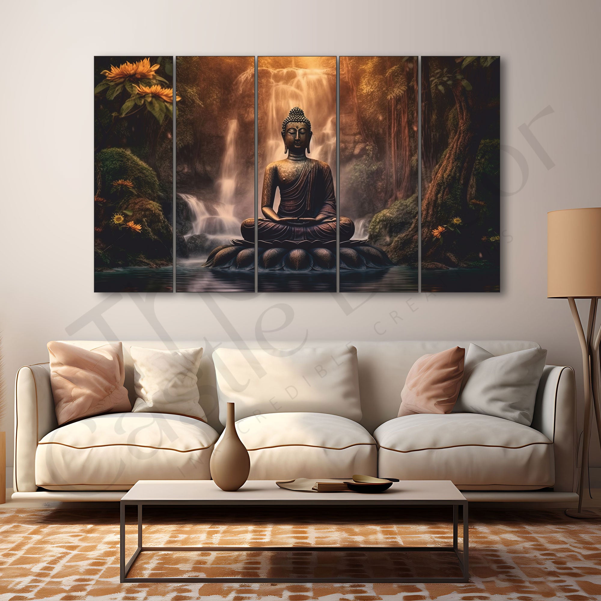 Lord Budha Painting with frame Big Size Wall Art for living room,Bedroom,Drawing room,Hotels