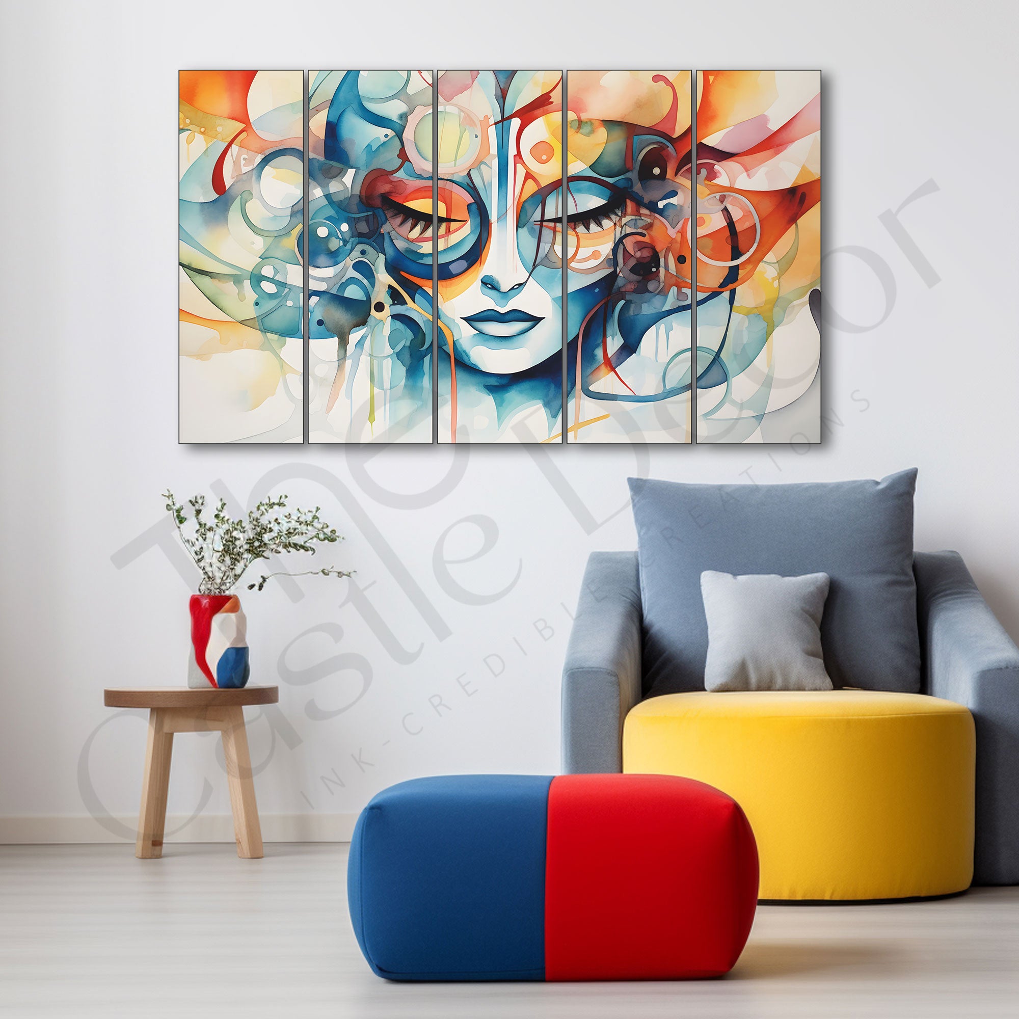 Woman Abstract Painting with frame Big Size Wall Art for living room,Bedroom,Drawing room,Hotels