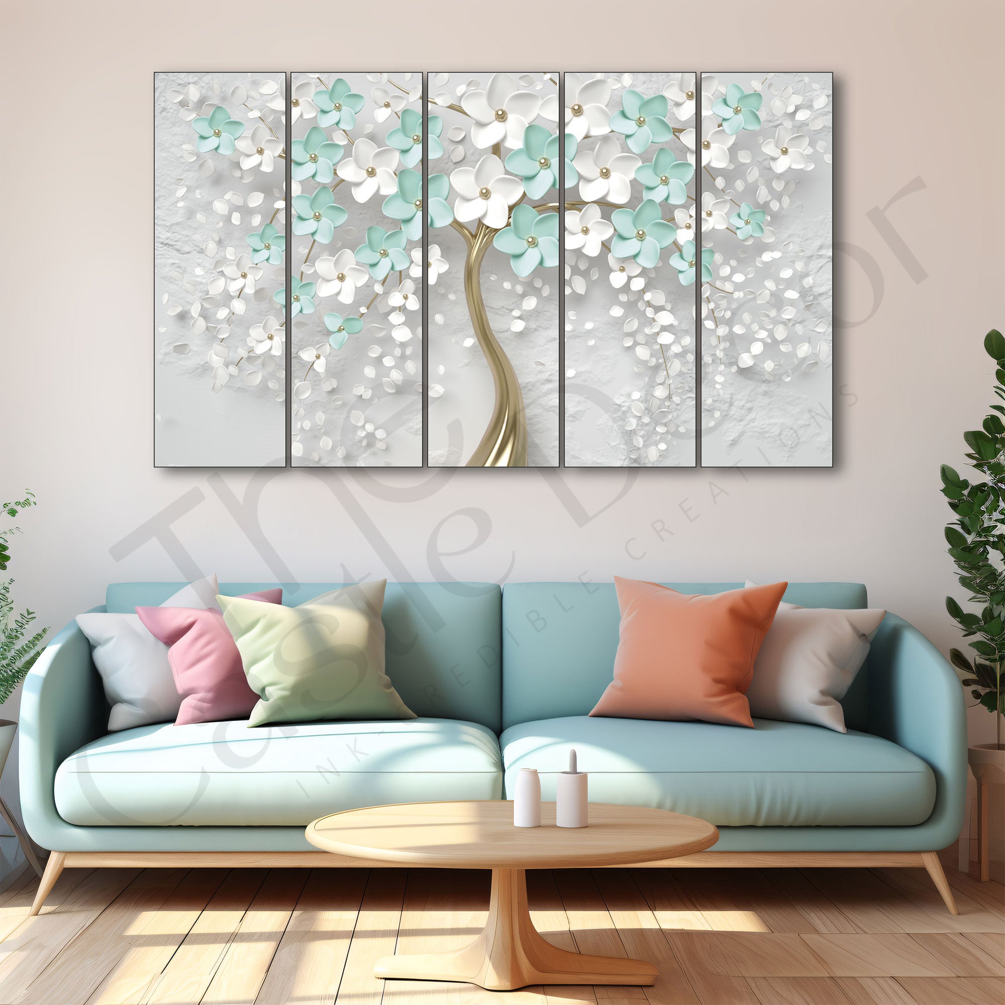 Trees Painting with frame Big Size Wall Art for living room,Bedroom,Drawing room,Hotels 36x60"