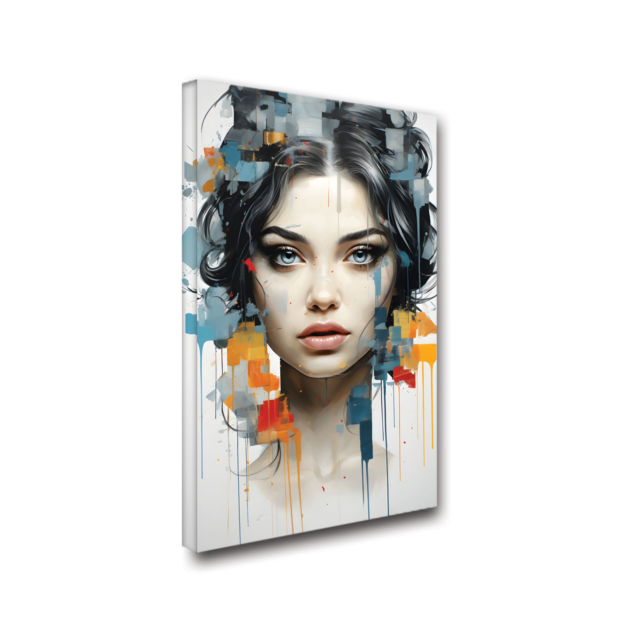 Modern Women faceAbstract Canvas painting with frame Big Size Wall Art for living room,Bedroom,Drawing room,Hotels