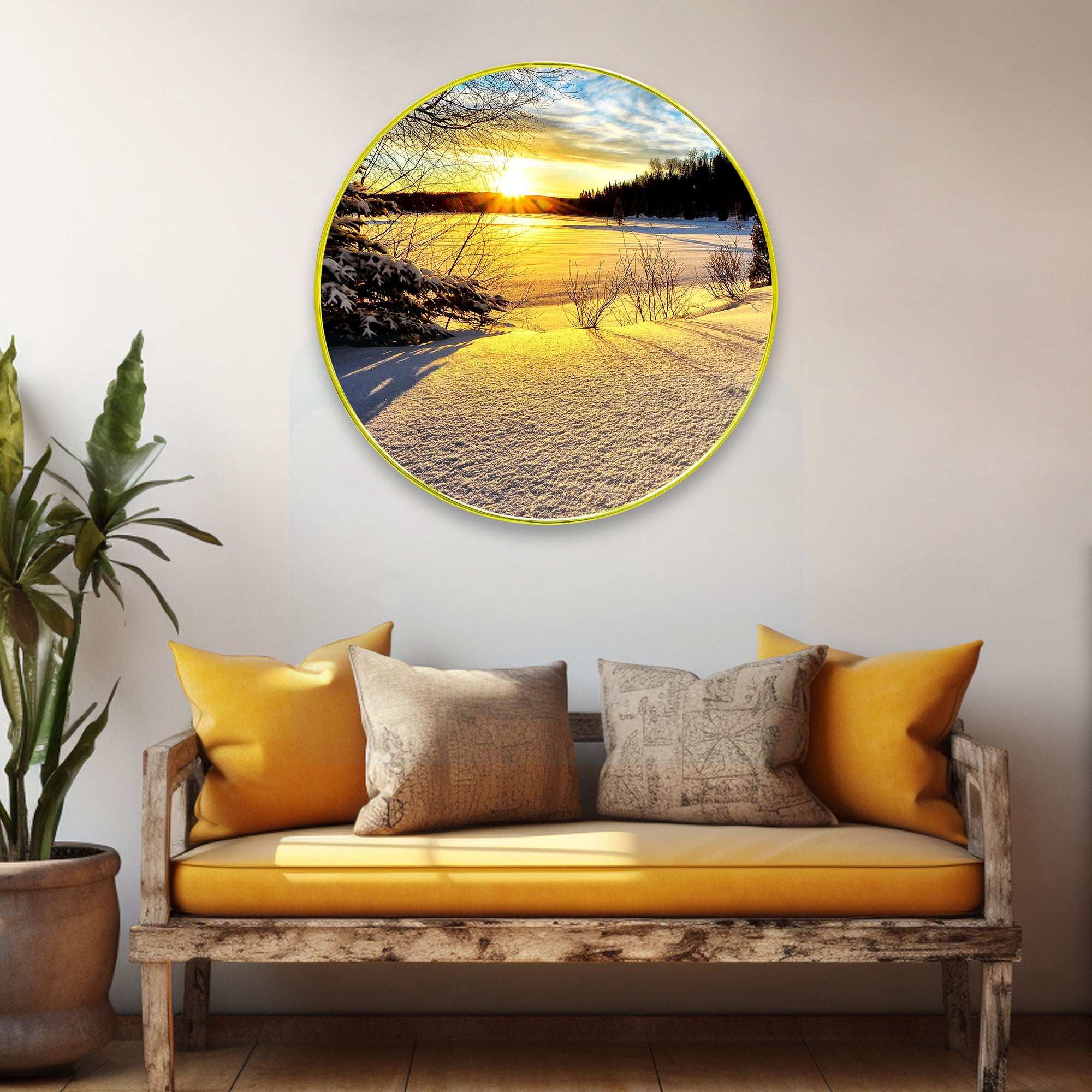Nature Sparkle Wooden Wall Plate for Home Decoration Art-17