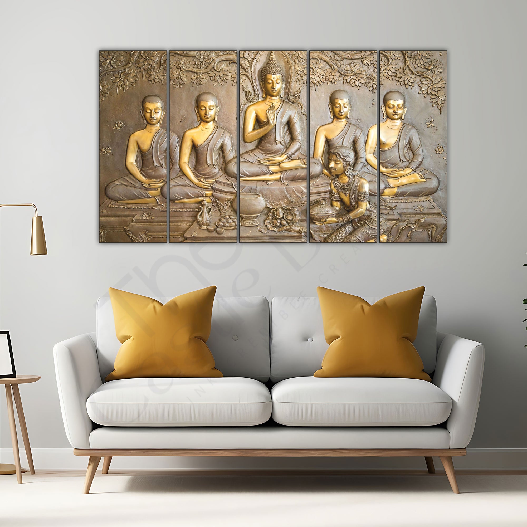 Lord Budha Painting with frame Big Size Wall Art for living room,Bedroom,Drawing room,Hotels