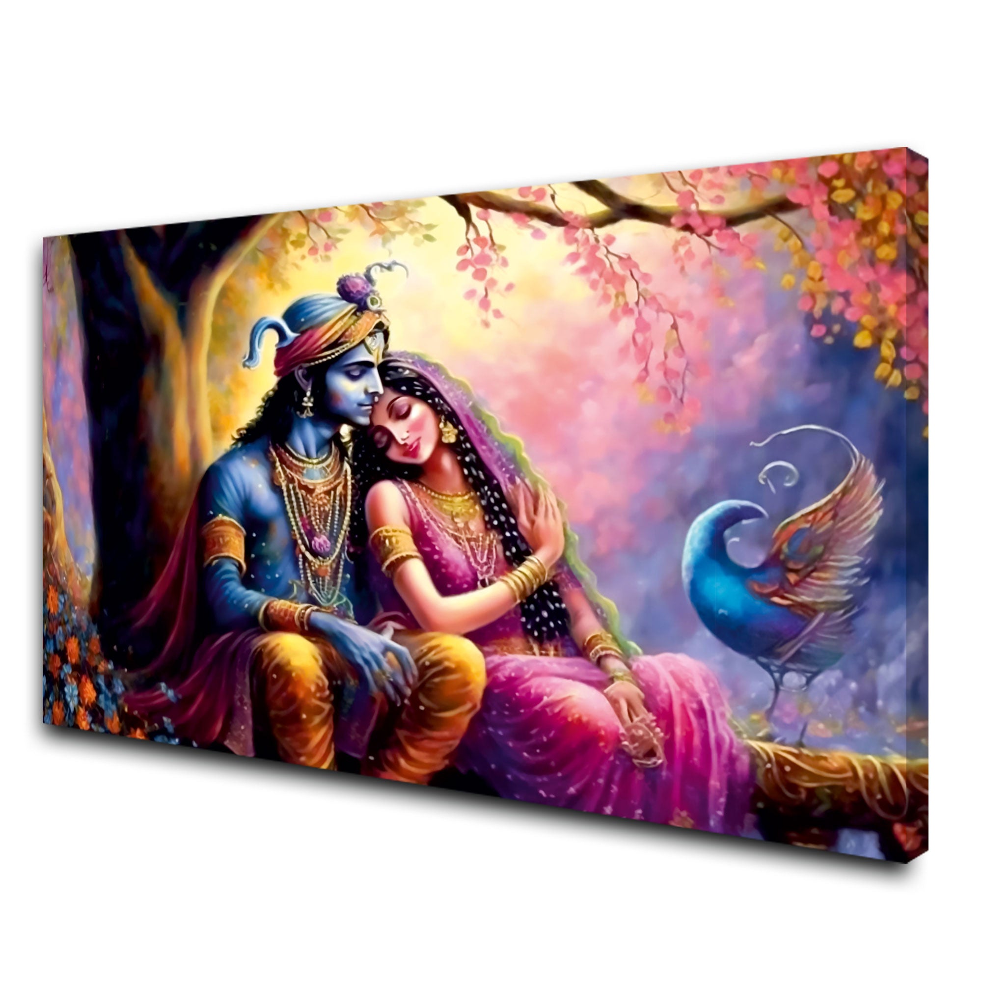 Radha krishna Canvas painting Big Size Wall Art for living room,Bedroom,Drawing room,Hotels