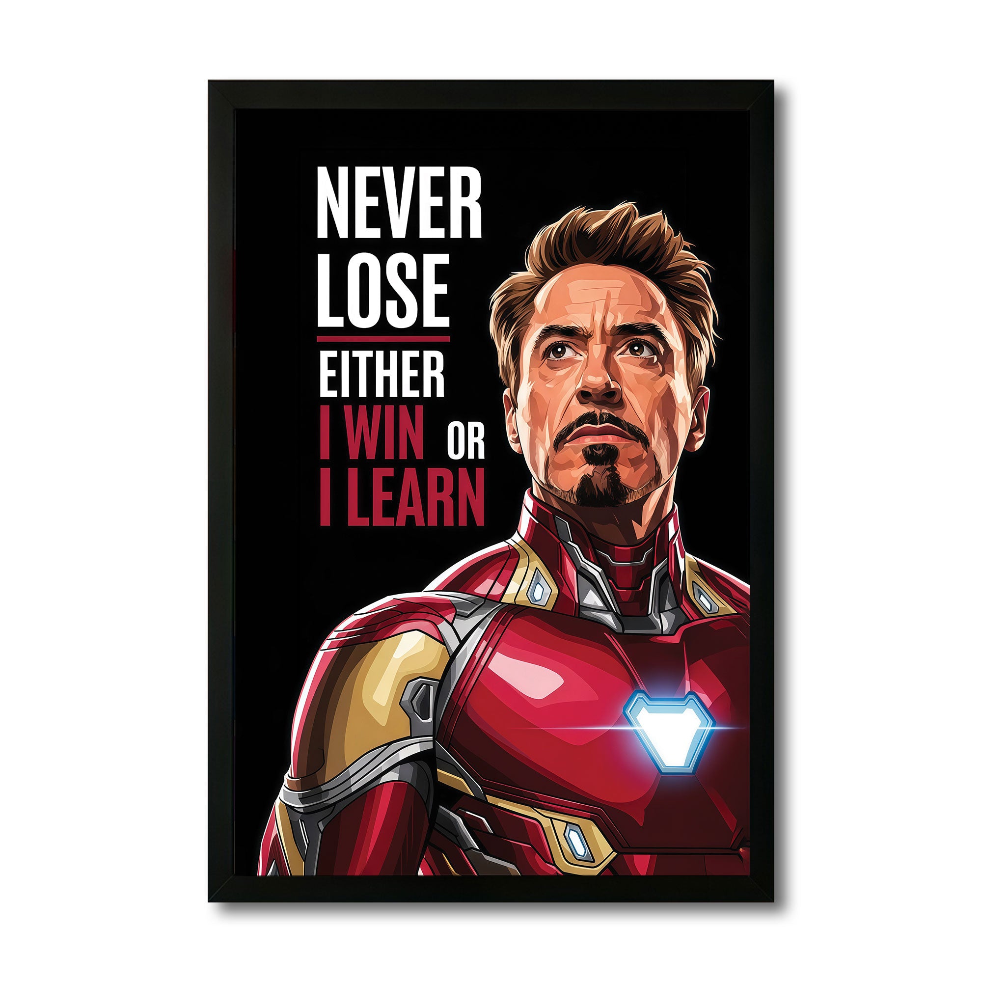 The Castle Decor Never Lose I Win or I Learn Wall Art Frame | Inspirational Quote Poster for Office, Gym & Motivation Decor