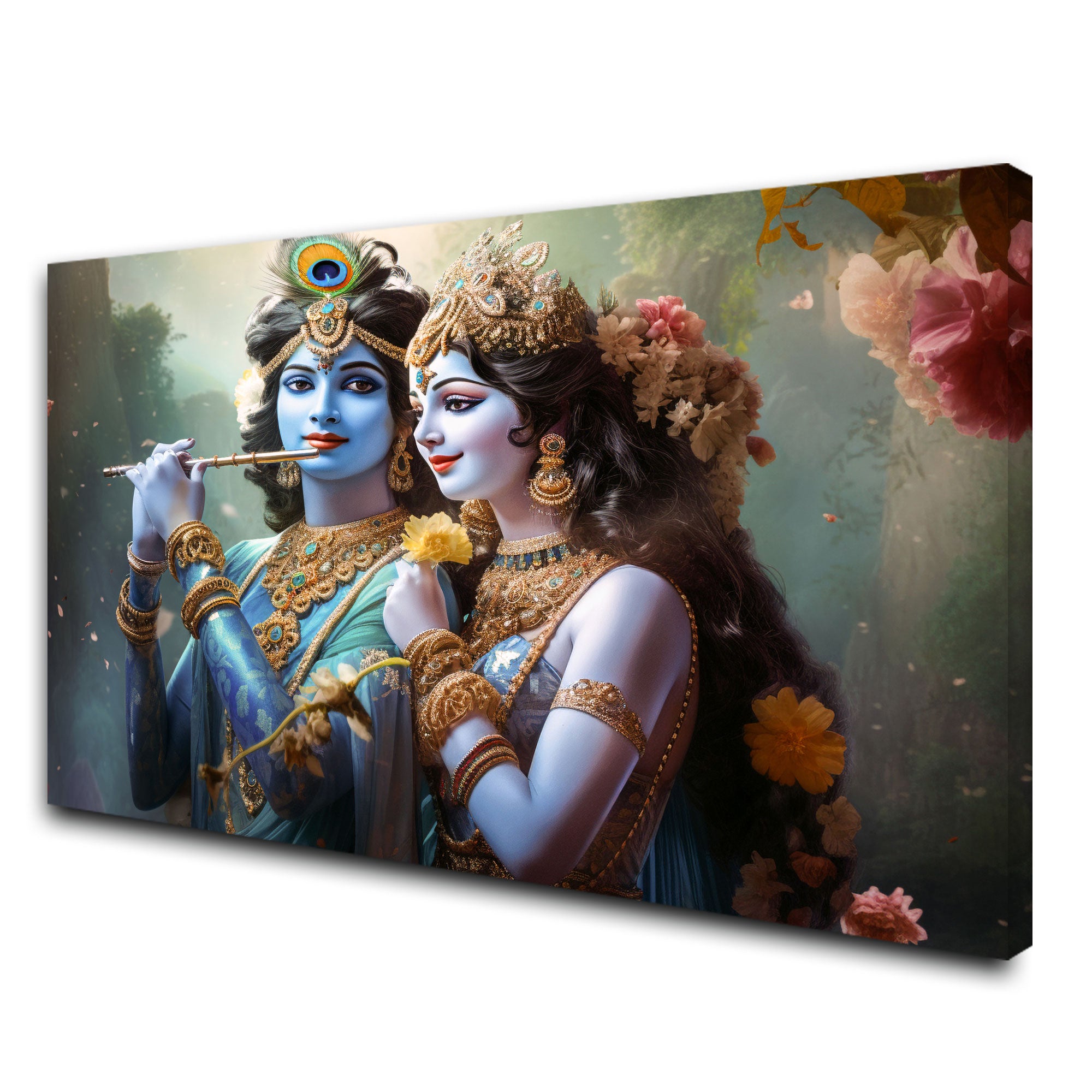 Radha krishan ji Canvas painting with frame Big Size Wall Art for living room,Bedroom,Drawing room,Hotels