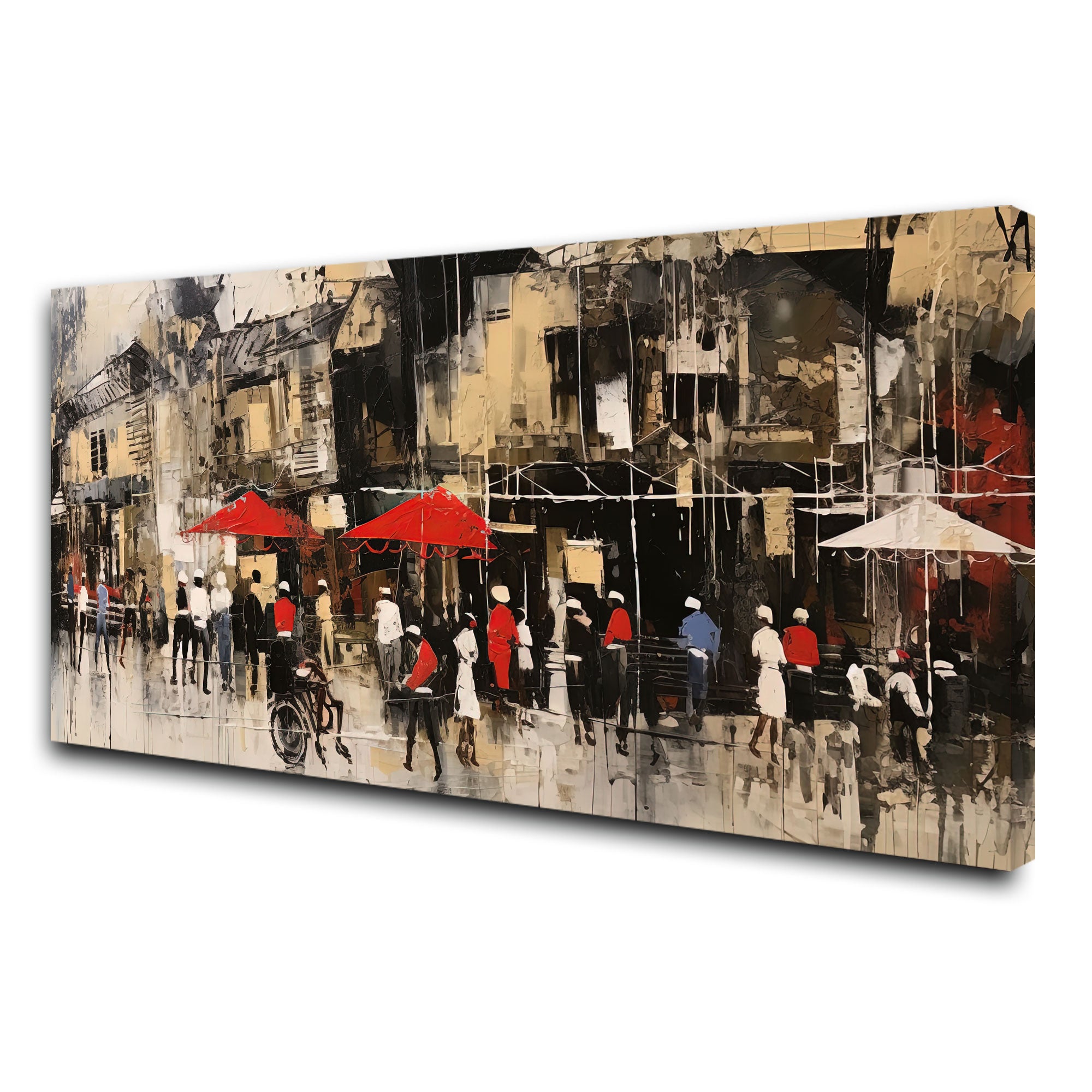 Market sqaure Canvas painting with frame Big Size Wall Art for living room,Bedroom,Drawing room,Hotels