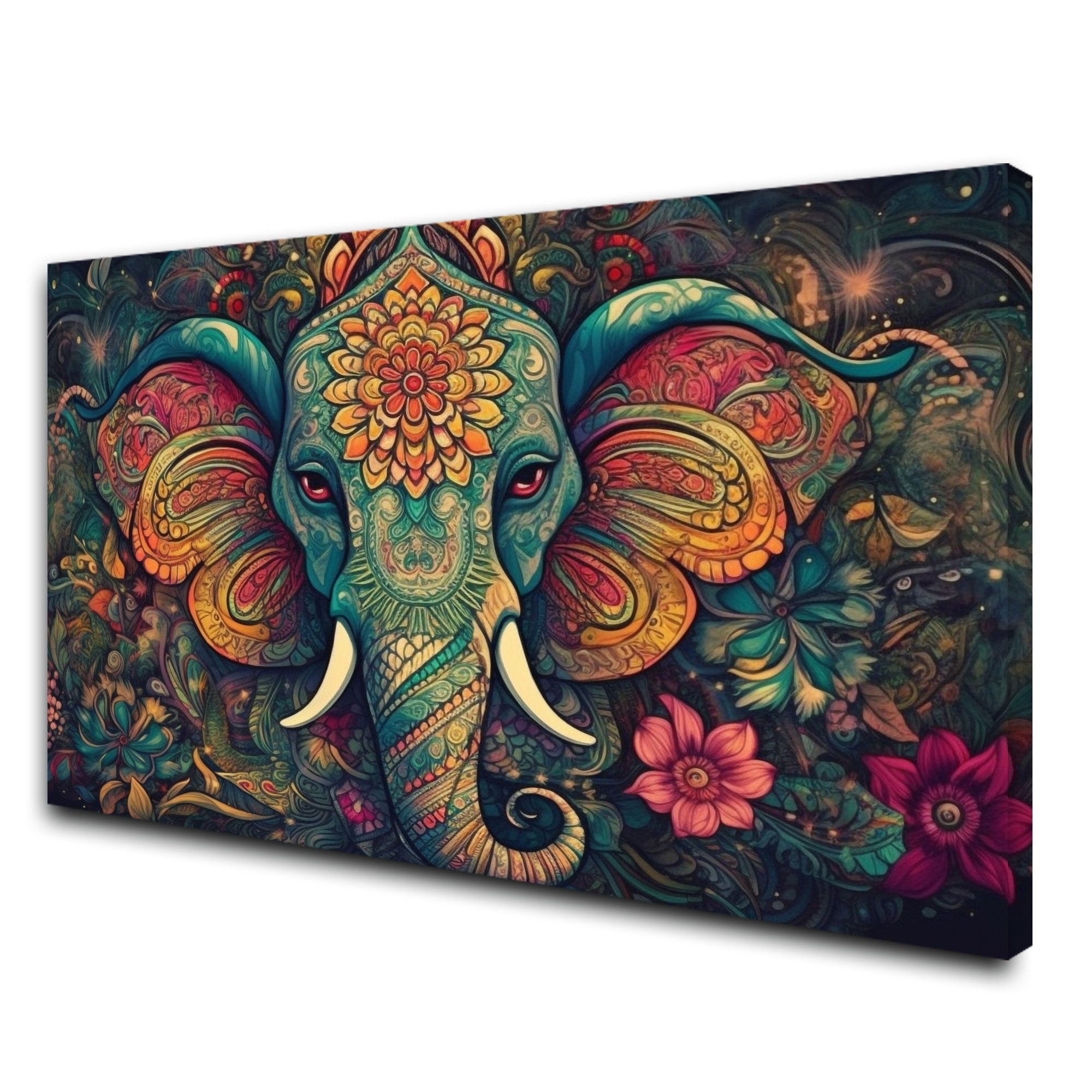 Ganesh ji Canvas painting Big Size Wall Art for living room,Bedroom,Drawing room,Hotels